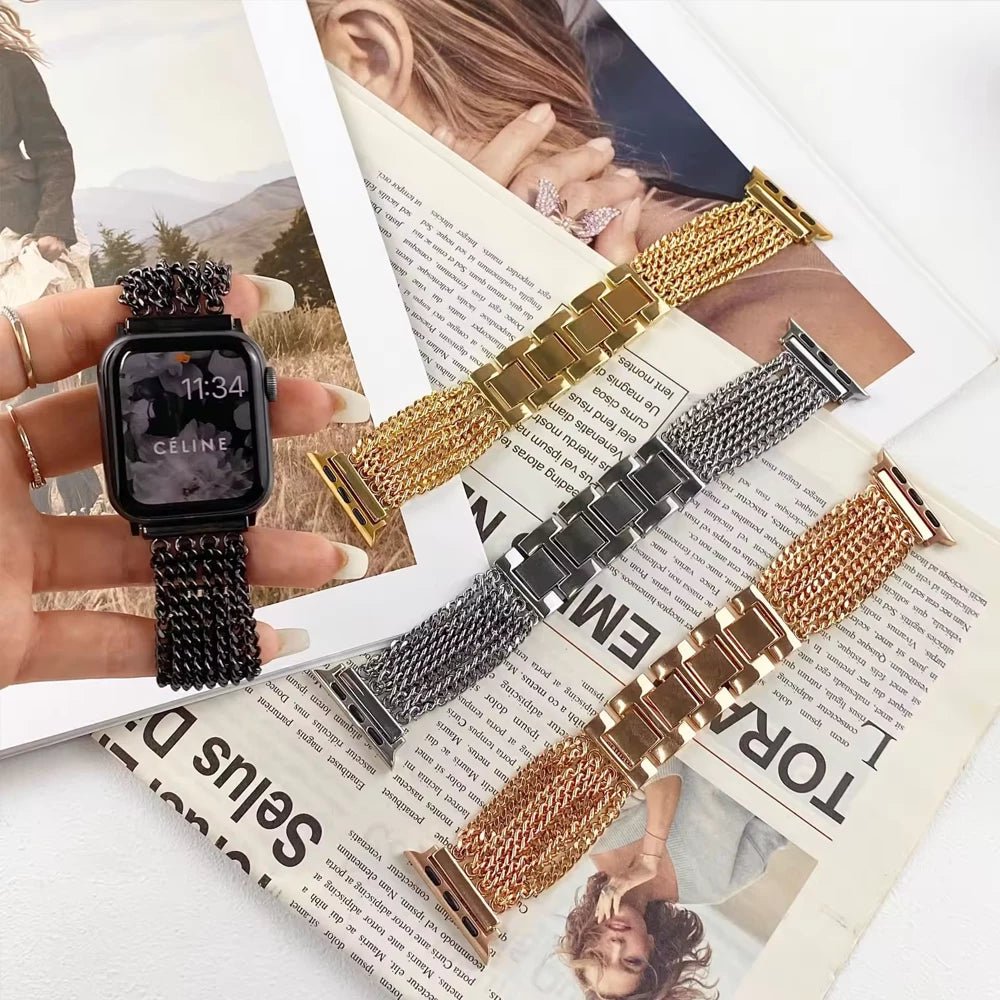 ElysiumHalo Apple Watch Band for Women - Stylish Replacement Strap Compatible with Apple Watch Series 9/8/7/6/5/4/SE - Perfect for Workouts, Office Wear & Everyday Fashion Accessory