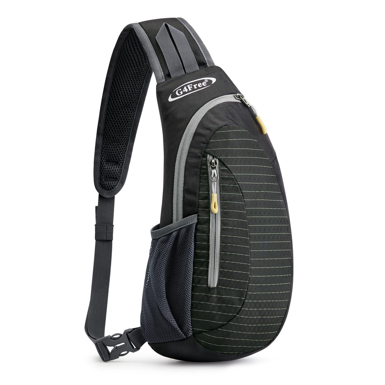 G4Free Lightweight Sling Bag for Men & Women - Adjustable Shoulder Backpack, Small Crossbody Chest Pack - Perfect for Travel, Hiking & Daily Use (Black)