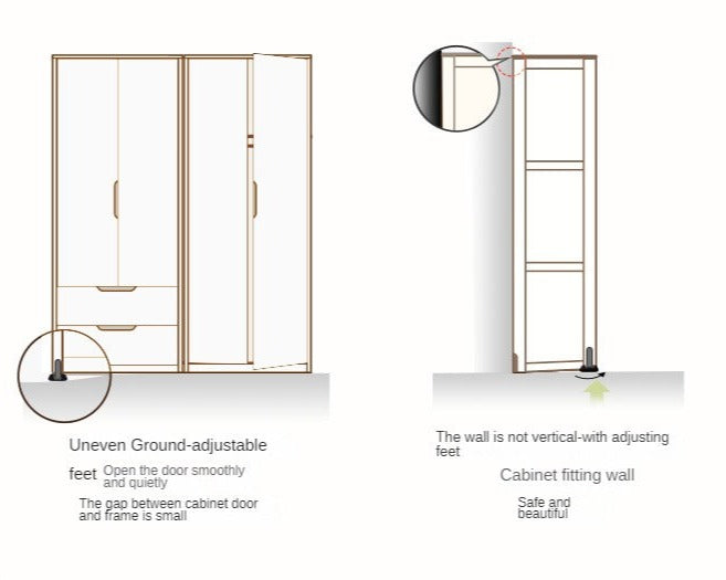 French Cream Pine Solid Wood Wardrobe - Elegant Bedroom Storage for Clothes & Accessories | Perfect for Master Bedroom, Guest Room & Walk-In Closets