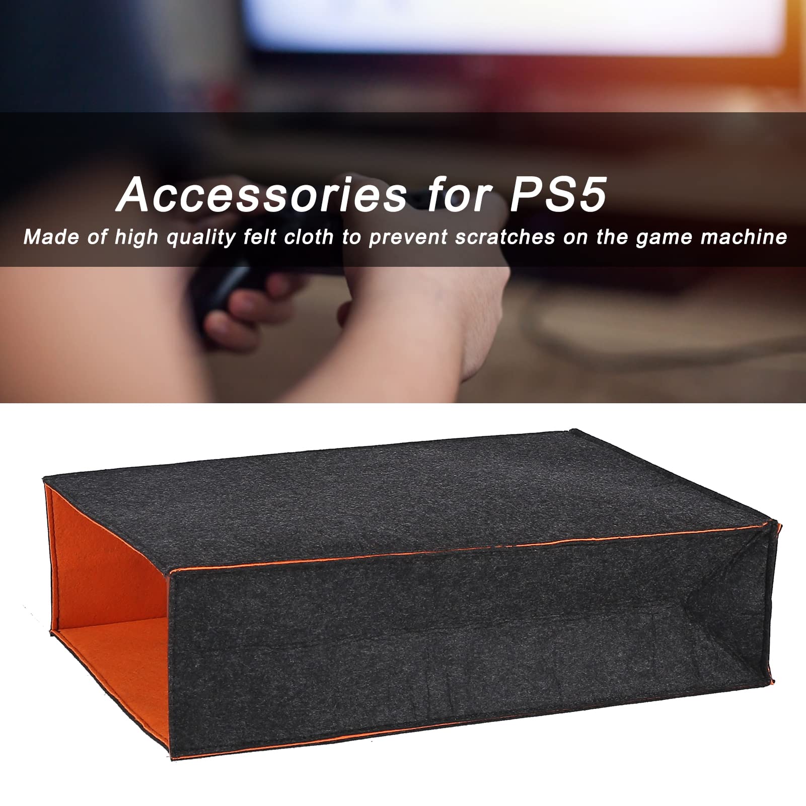 Premium Dustproof Felt Cover for Sony PlayStation 5 Console - Custom Fit PS5 Dust Protector Case | Gaming Accessories for Home Entertainment & Console Protection