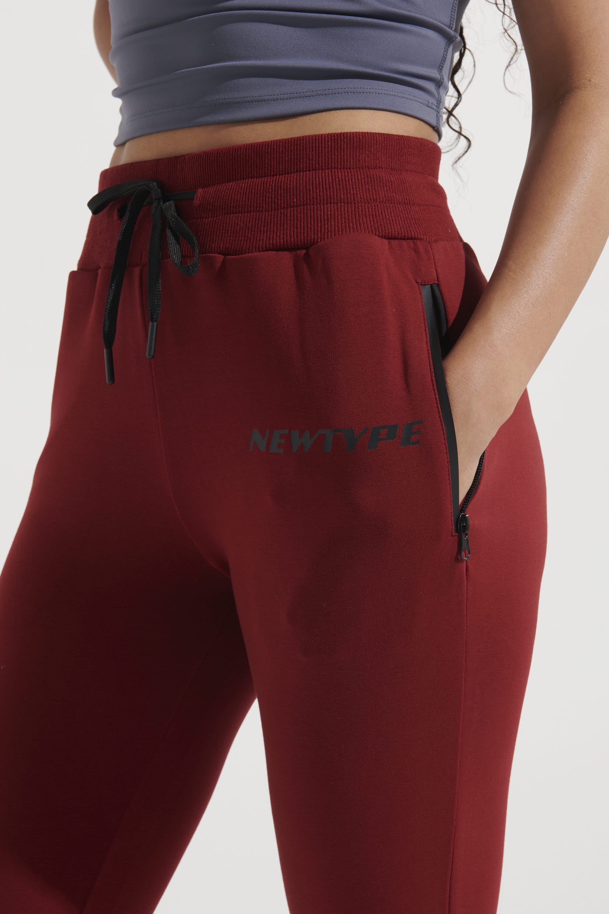 Intrepid Athlete Women's High-Performance Inside Track Pants - Burgundy Red for Running, Yoga & Gym Workouts