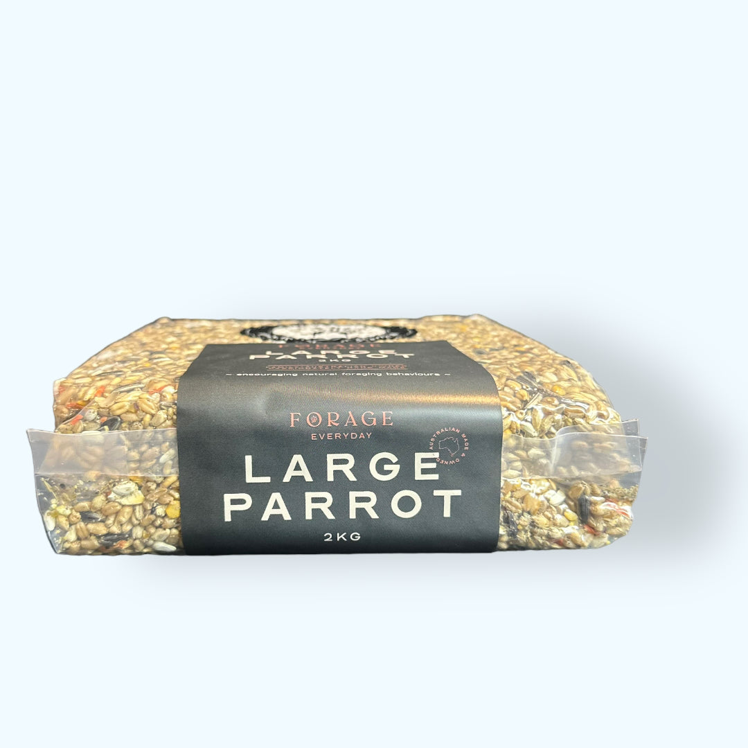 Premium Forage Everyday Blend for Large Parrots - 2kg Nutritious Bird Food | Perfect for Cockatoos, Macaws & African Greys | Daily Feeding & Foraging Enrichment