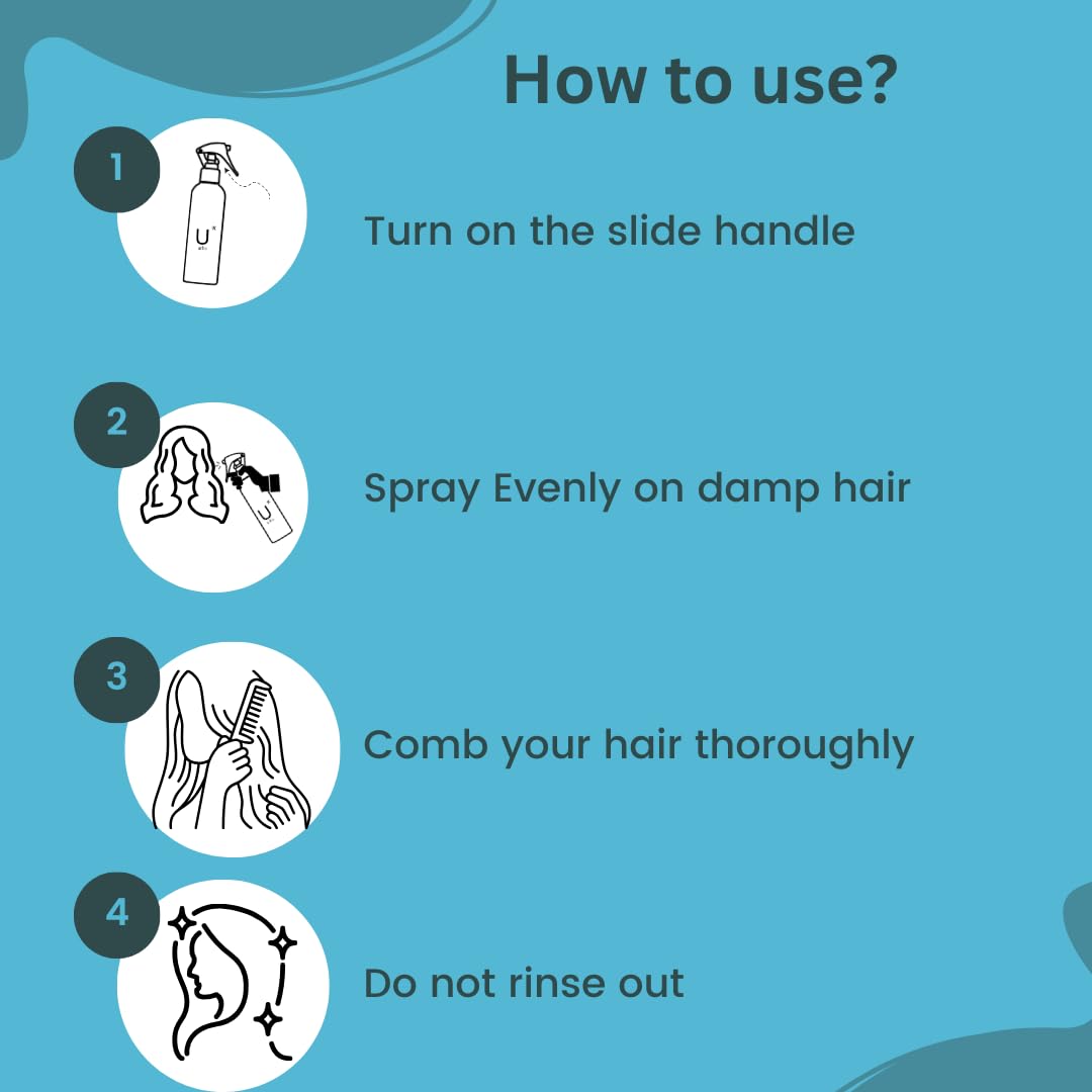 URBA Detangling Hair Mist Spray - 200ml (7.03 Fl Oz) for Soft, Smooth & Tangle-Free Hair - Paraben & Sulfate Free - Perfect for Daily Hair Care & Styling