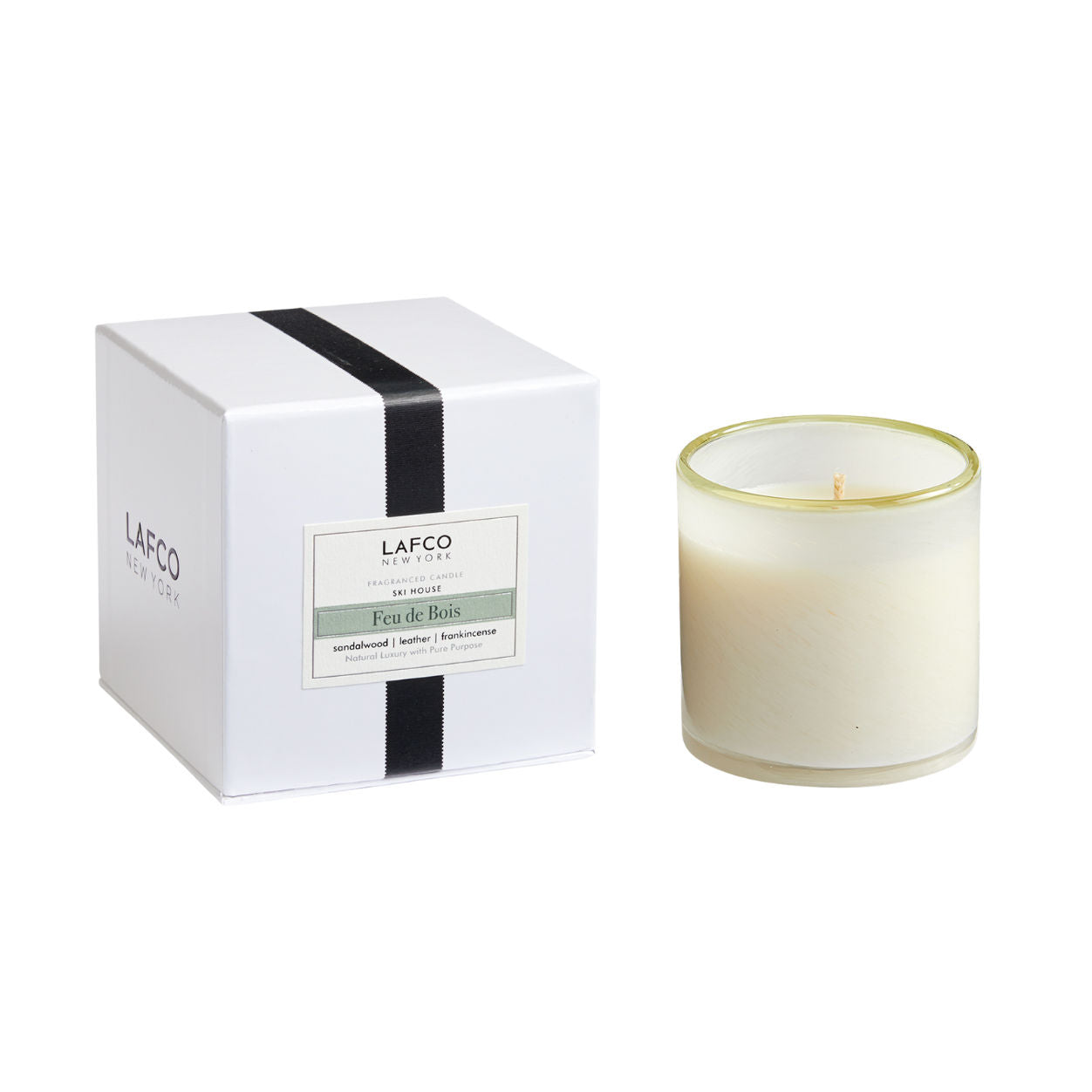 Feu de Bois Scented Candle - Premium Wood Fire Aroma Soy Wax Candle for Home, Relaxation & Romantic Ambiance