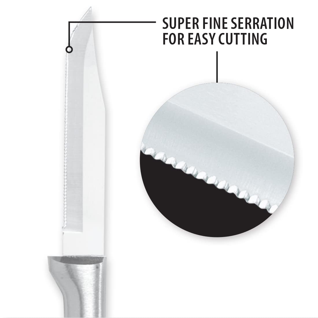 Rada Cutlery Serrated Regular Paring Knife - 2 Pack Stainless Steel Kitchen Knives with Silver Handle for Peeling, Slicing Fruits & Vegetables | Perfect for Home Cooking, Camping & Food Prep