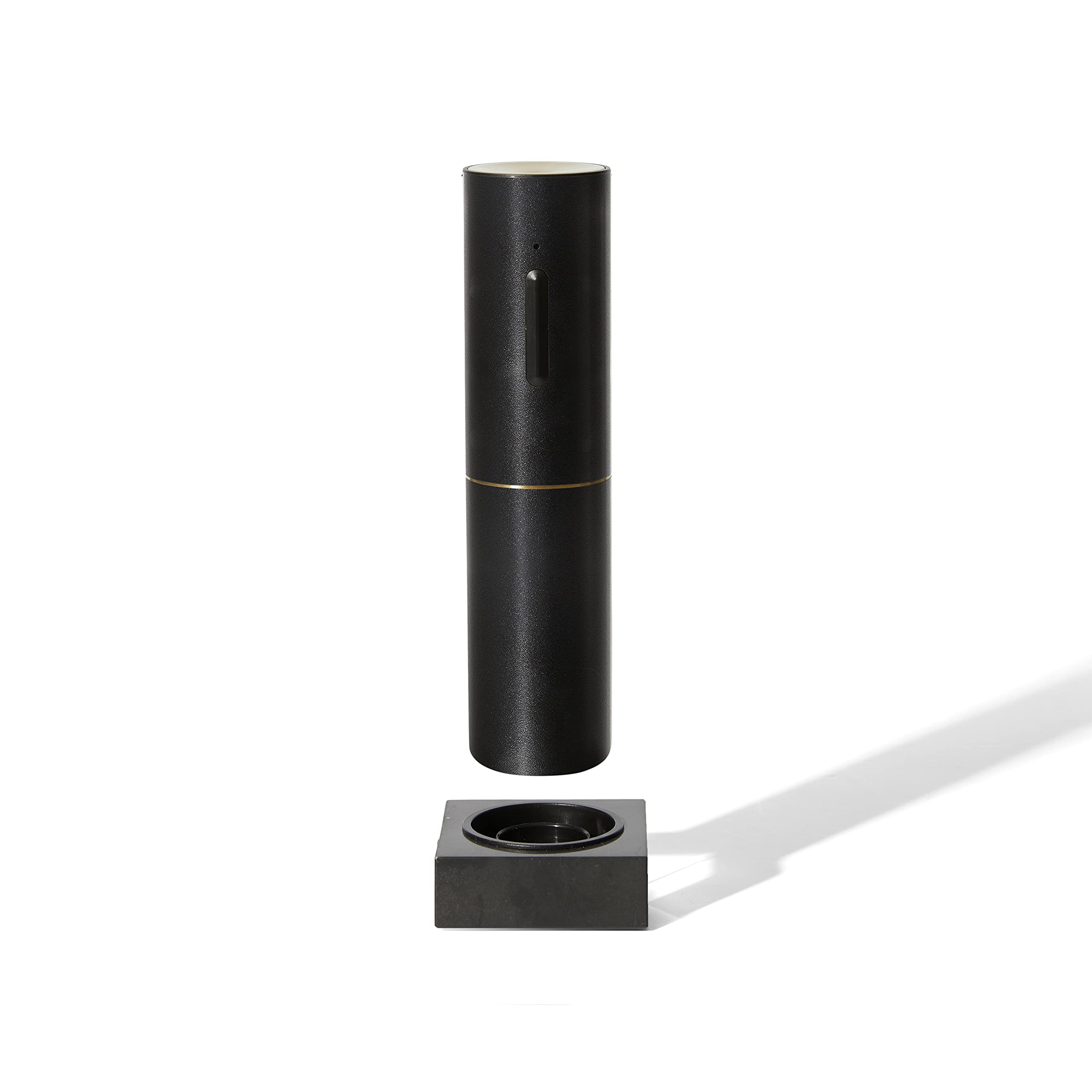 Premium Electric Wine Opener with Foil Cutter & Marble Charging Base - Automatic Corkscrew for Easy Bottle Opening - Perfect for Dinner Parties, Wine Tasting & Home Bars (Black)