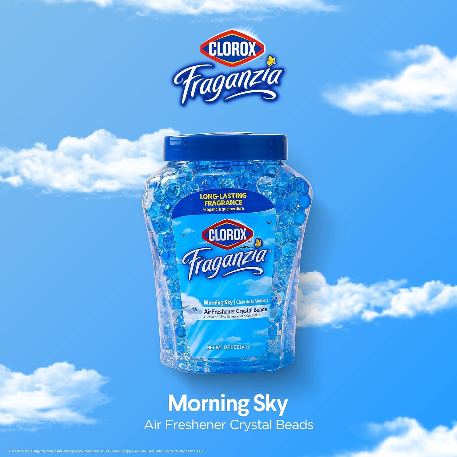 Fraganzia Crystal Beads Air Freshener - Morning Sky Scent | Long-Lasting 12 Oz Air Freshening Beads for Home, Car & Office | Eliminate Odors in Living Room, Bathroom & Vehicles
