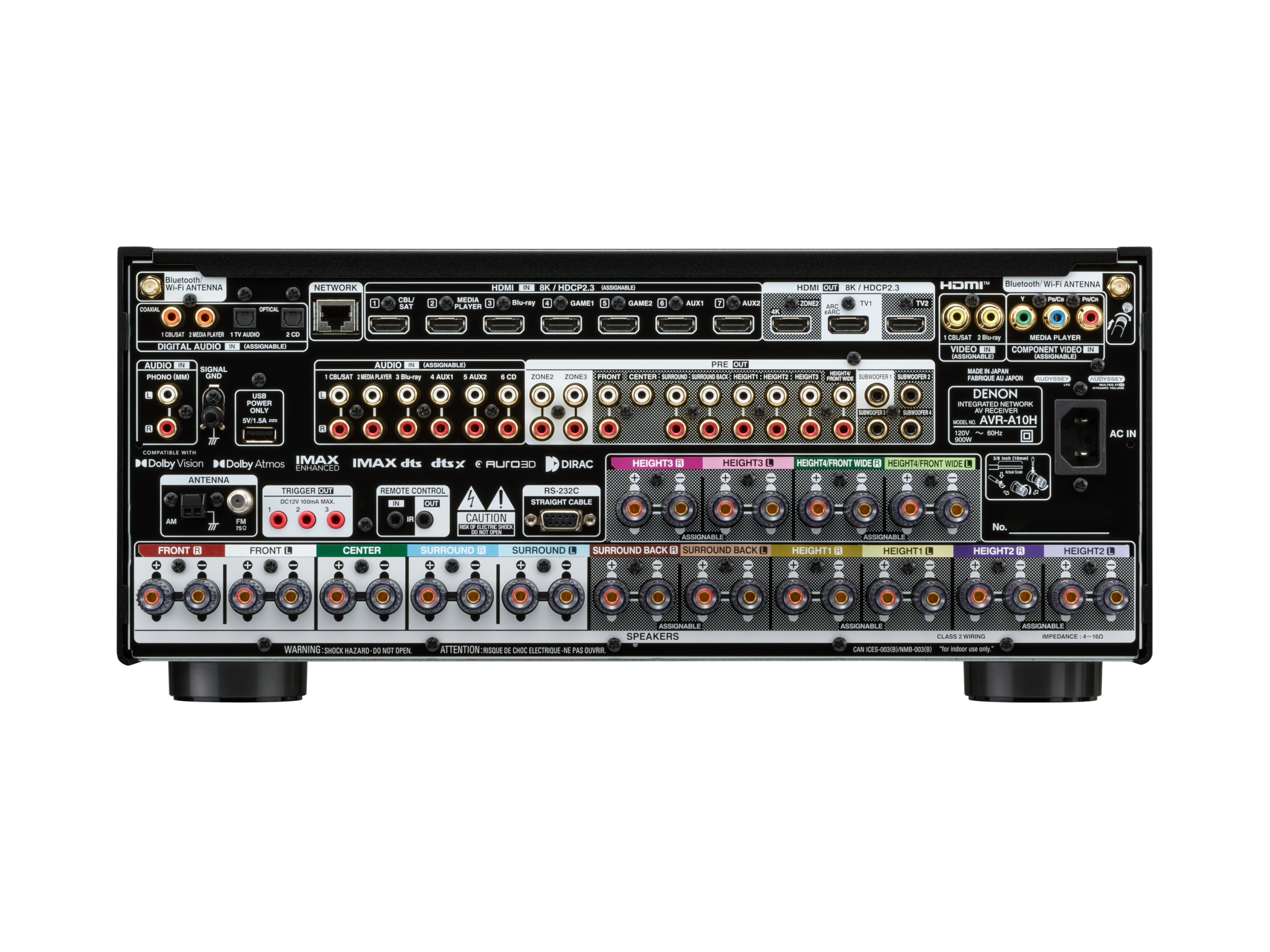 Denon AVR-A10H 13.4 Channel 8K Ultra HD AV Receiver with HEOS | 150W per Channel | Dolby Atmos | Home Theater System | Perfect for Movie Nights & Gaming Setup