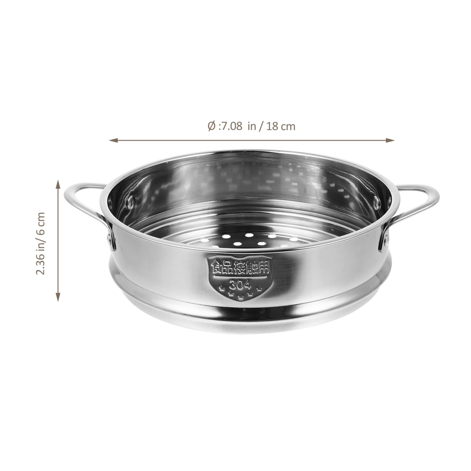 Stainless Steel Steamer Basket with Double Handle - 18cm Veggie & Fish Steamer Pan for Home & Restaurant - Durable Kitchen Cookware for Steaming Buns, Vegetables, Seafood - Perfect for Healthy Cooking & Meal Prep