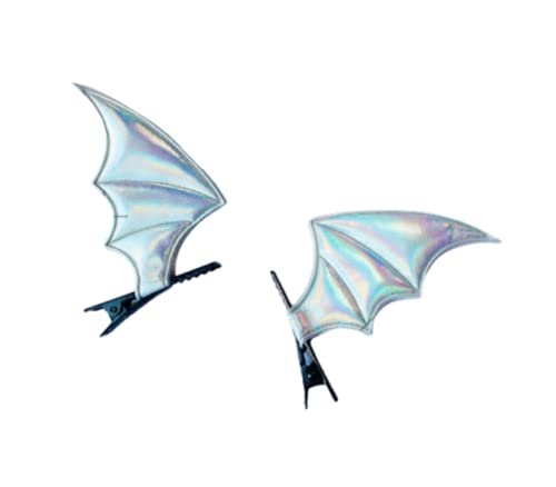 white bat wings hair clip