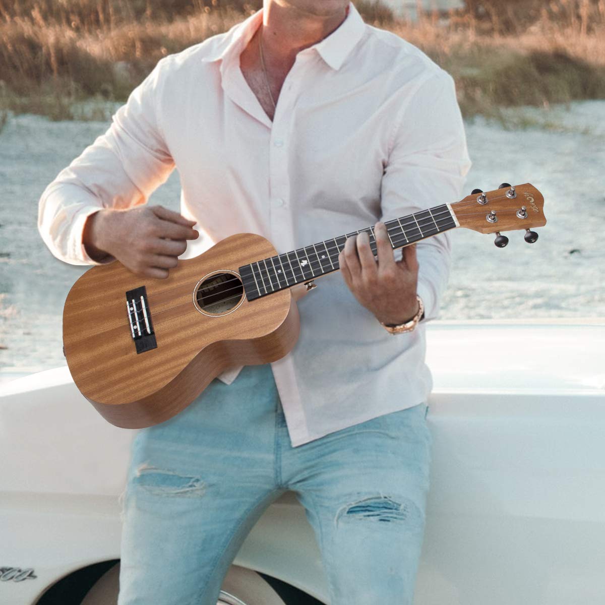 Professional 26 Inch Tenor Ukulele for Adults - Left Handed Hawaiian Guitar with Gig Bag, Strap & Premium Strings - Perfect for Beginners, Travel & Live Performances