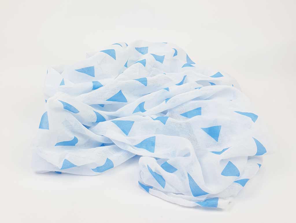 Premium Blue Printed Cotton Muslin Wrap - Soft Breathable Baby Swaddle Blanket for Newborns & Infants - Perfect for Swaddling, Nursing Cover, Stroller Blanket & Photo Shoots