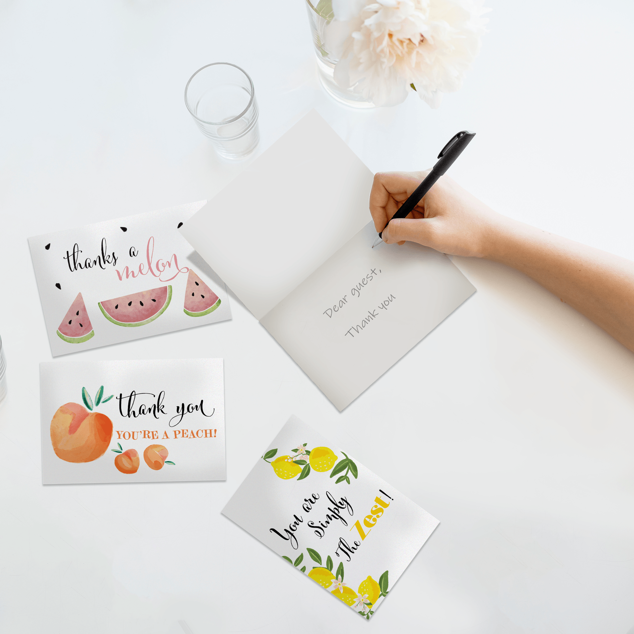 Elegant Fruit-Themed Thank You Cards with Envelopes - Perfect for Weddings, Birthdays & Appreciation Gifts