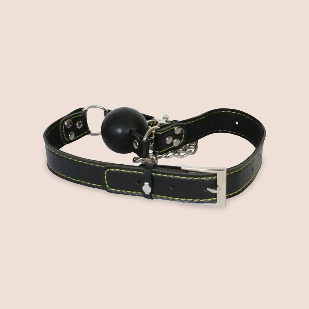 Fetish Fantasy Deluxe Ball Gag with Nipple Clamps Set - Adjustable Leather Strap & Silicone Ball for BDSM, Role Play, and Sensory Play | Perfect for Couples, Spice Up Your Intimate Moments