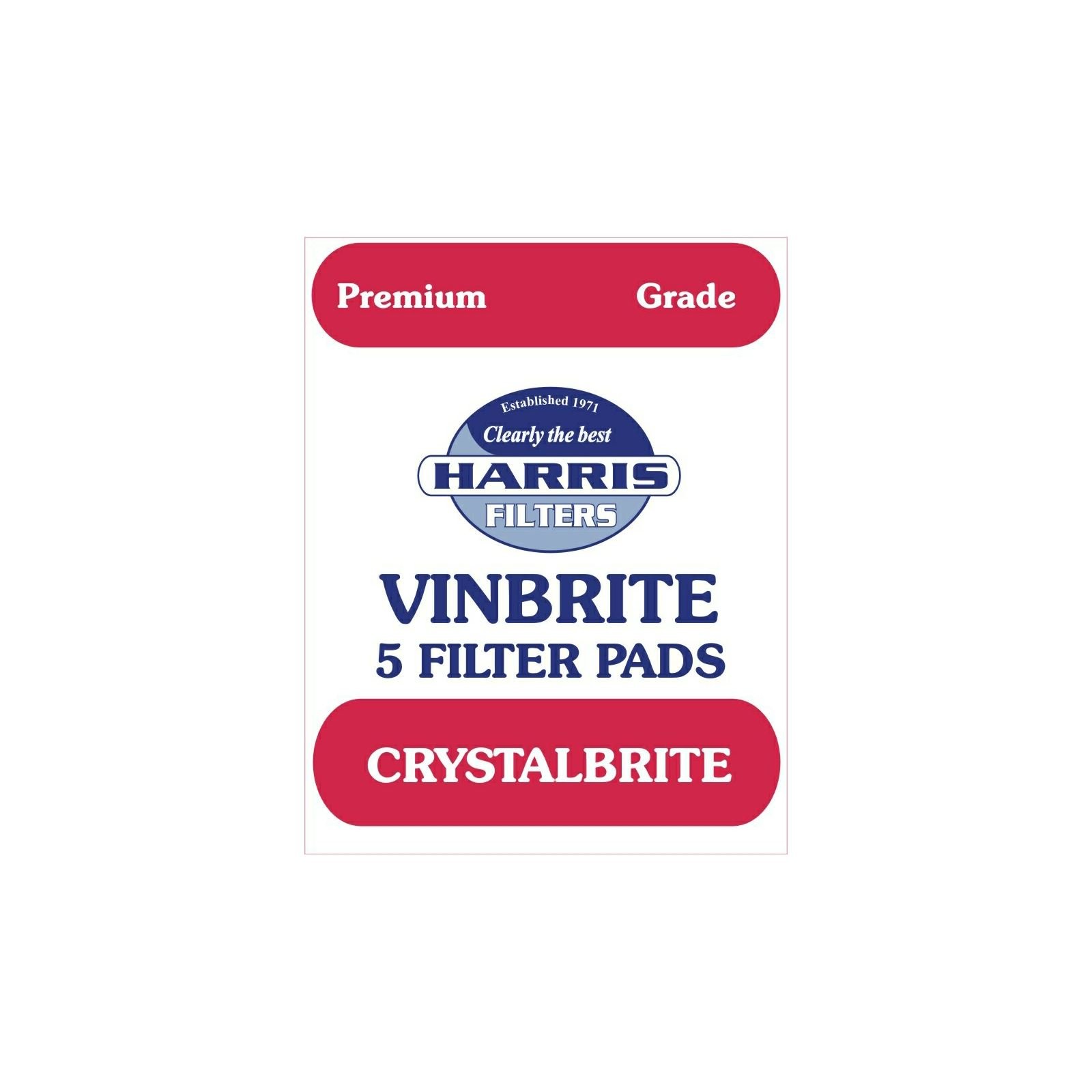 10-Pack Harris CrystalBrite Filter Pads - Compatible with Harris VinBrite MK3 Filter Kit | Premium Water Filtration for Aquariums & Fish Tanks