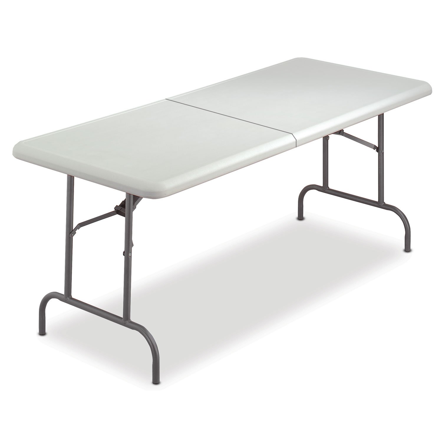 Indestructible Resin Folding Table 60x30 Inches - Heavy Duty Platinum Bifold Portable Table for Outdoor, Camping, Parties & Events | Iceberg 65453 Durable Foldable Table 29
