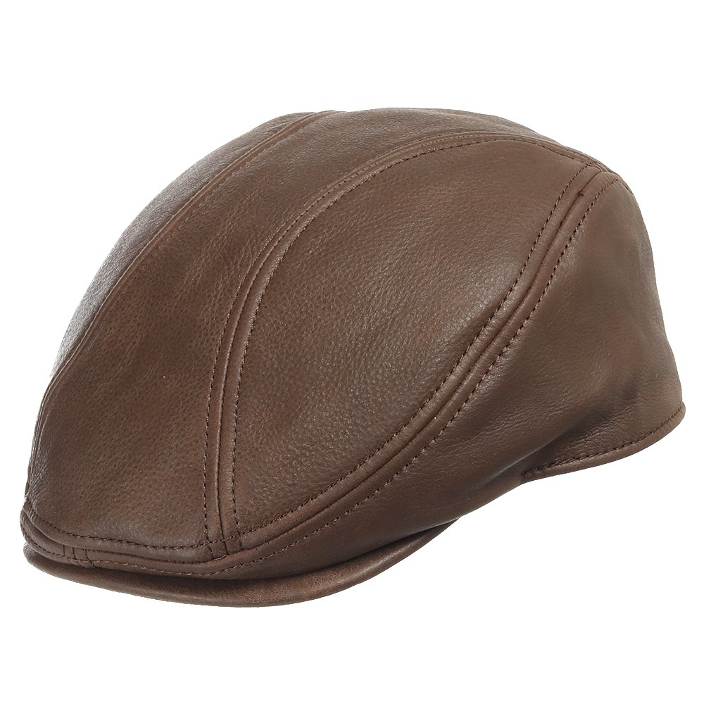 ULTRAFINO Men's Classic Leather Ivy Cap - Vintage Driving Hat for Dress & Casual Wear - Perfect for Golf, Travel, and Outdoor Events