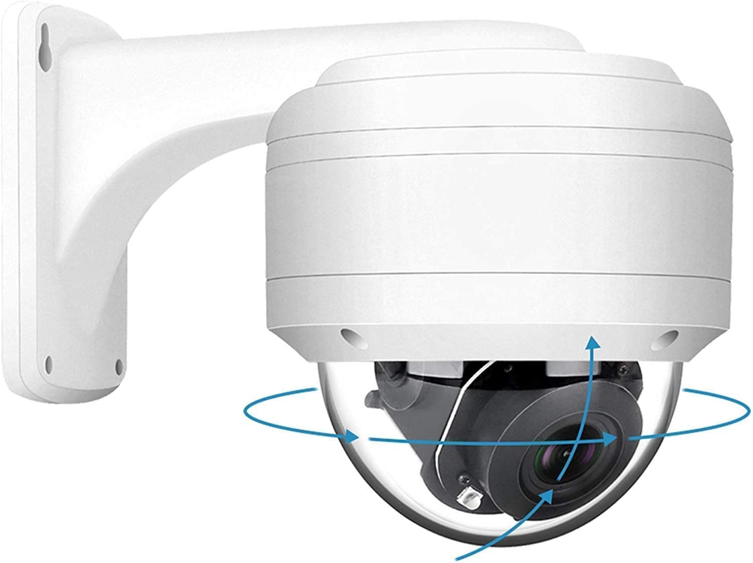 Anpviz 5MP PTZ PoE IP Dome Security Camera with 5X Optical Zoom, Audio, 2.7-13.5mm Motorized Lens - Outdoor Waterproof Video Surveillance Camera with Night Vision & Wall Mount Bracket - Ideal for Home, Office, and Business Security Monitoring