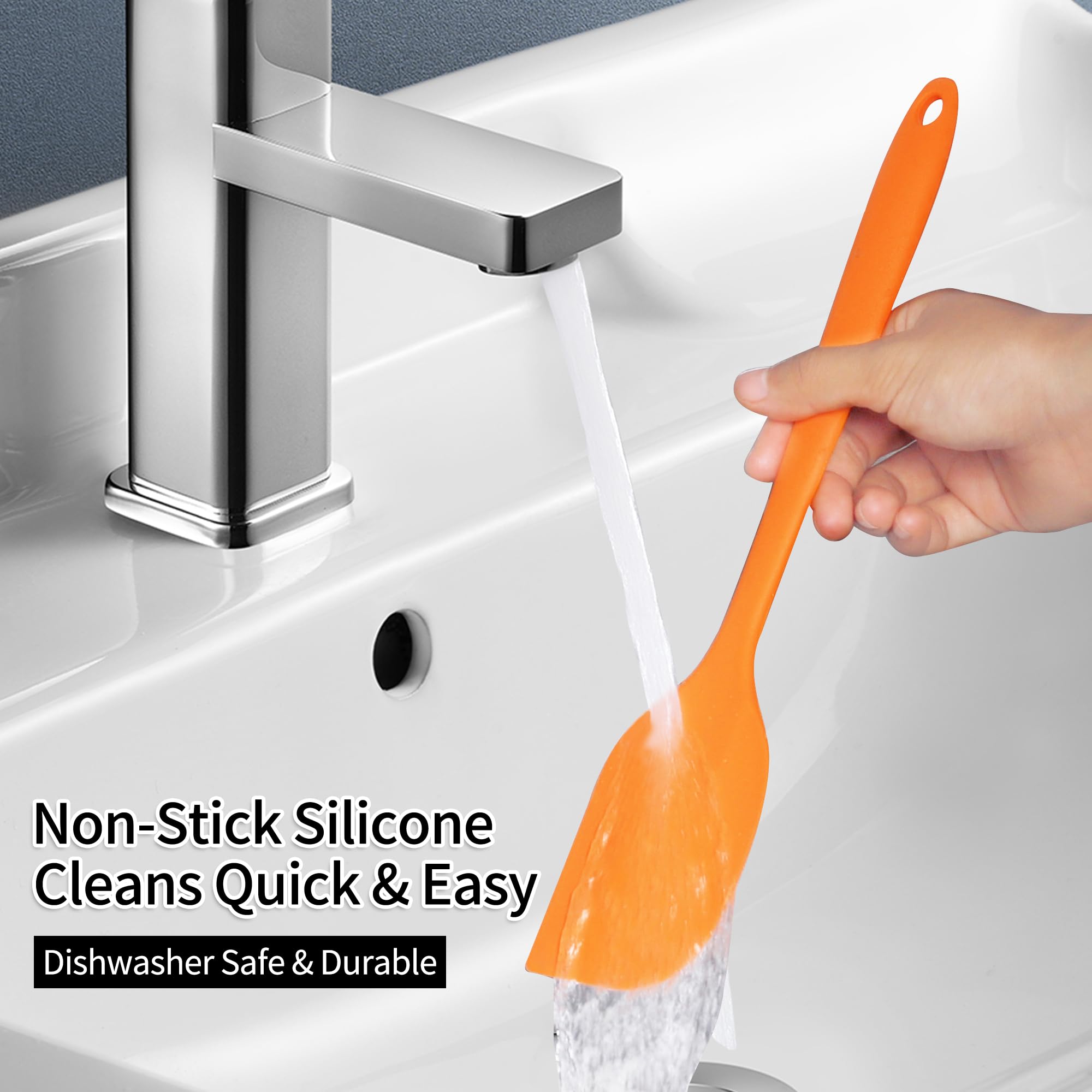 5-Piece Silicone Spatula Set - Heat Resistant & Non-Stick Baking Spatulas, Food Grade Kitchen Utensils for Mixing, Cooking, Baking - Perfect for Cake Decorating, Cookie Dough, Pancake Flipping & More