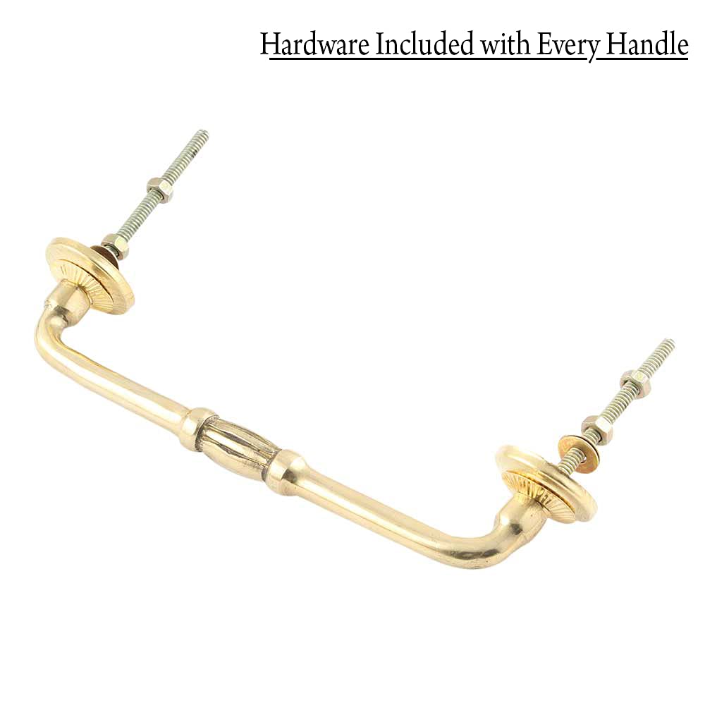 IndianShelf 1 Pack Ceramic White Floral Cabinet Door Handles - Gold Hardware Drawer Pulls for Dresser, Cupboard & Furniture (4