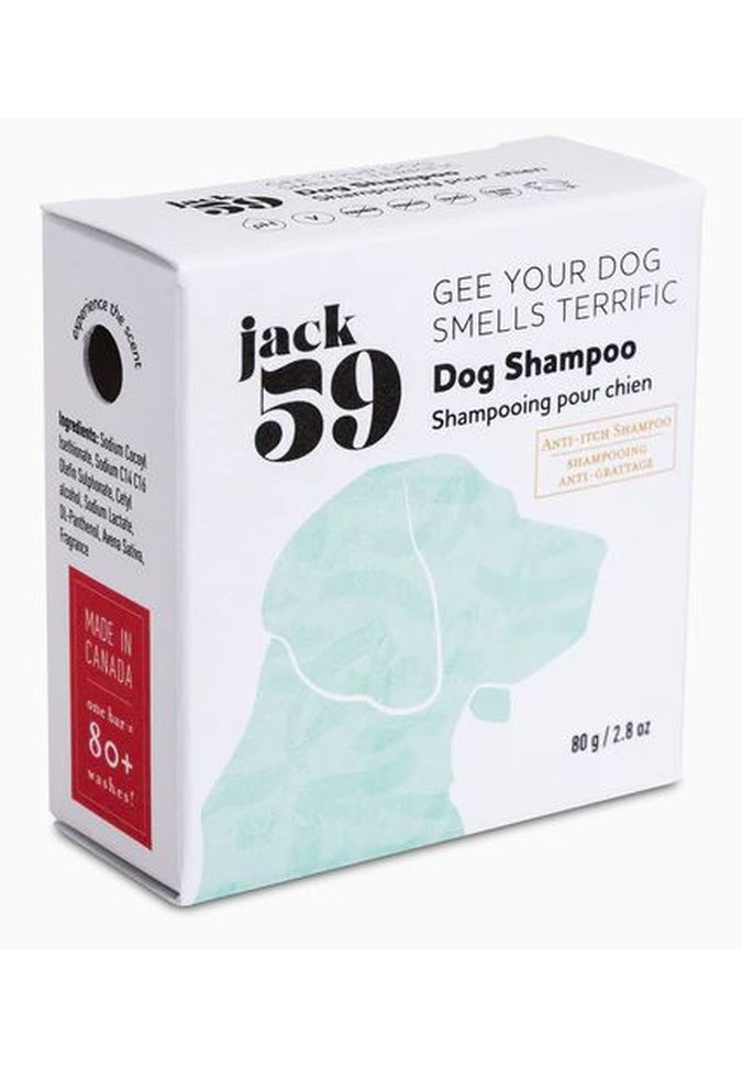 Jack59 Natural Dog Shampoo Bar for Sensitive Skin - Organic, Hypoallergenic & Eco-Friendly Pet Grooming - Perfect for Bathing, Itch Relief & Odor Control at Home or Travel