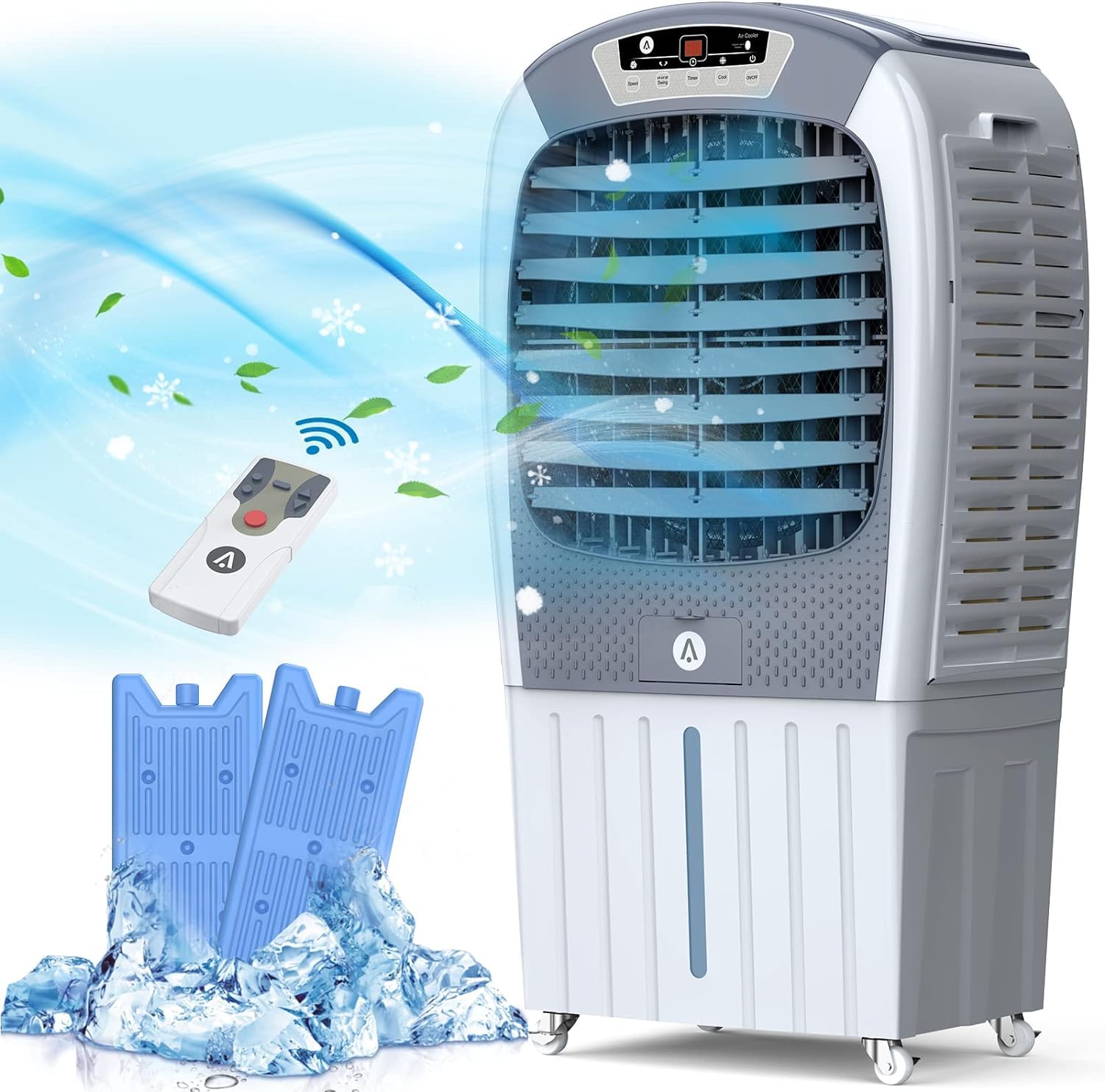 GARVEE 3500CFM Portable Air Cooler with 3 Speeds - Evaporative Swamp Cooler for Home, Office, Outdoor & Patio - Energy Efficient Cooling Fan for Summer