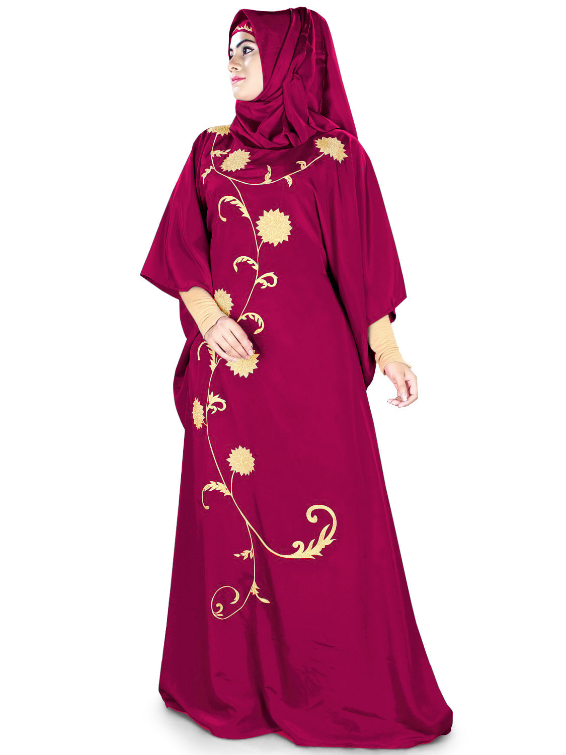 Elegant Aiza Kaftan Dress for Women - Flowy Boho Maxi Dress with Embroidery - Perfect for Beach, Vacation & Summer Outfits