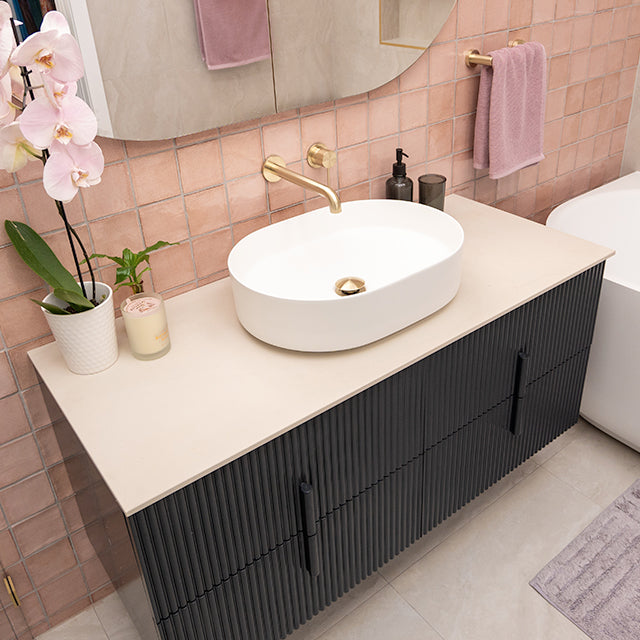 500mm Above Counter Bathroom Sink - Matte White Ceramic Vessel Basin for Modern Vanity & Powder Room Decor