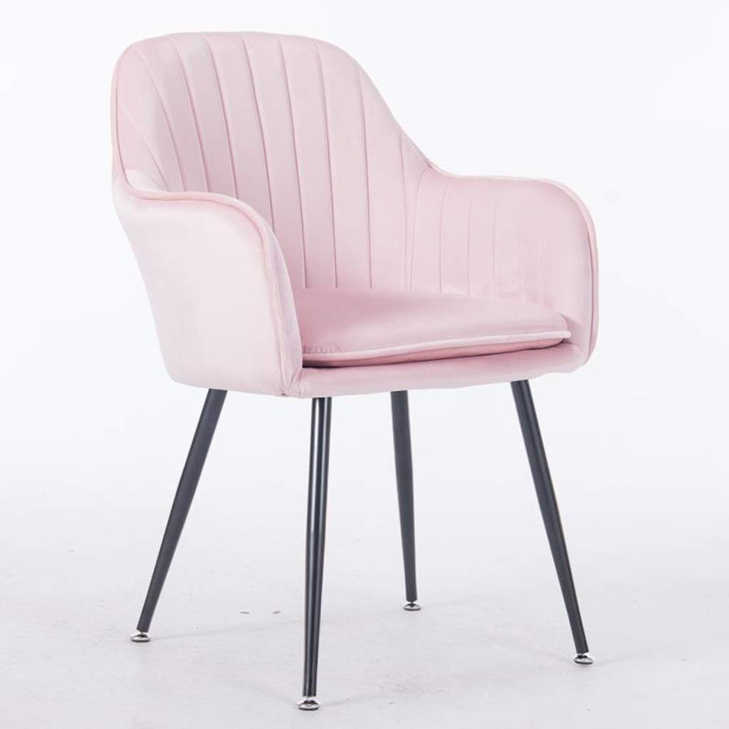 Comfortable Leisure Sofa Chair - Modern Dining Chair, Dressing Table Chair, Restaurant & Cafe Bar Chair with Backrest - Pale Pink - Perfect for Home, Office, Business Reception & Computer Work