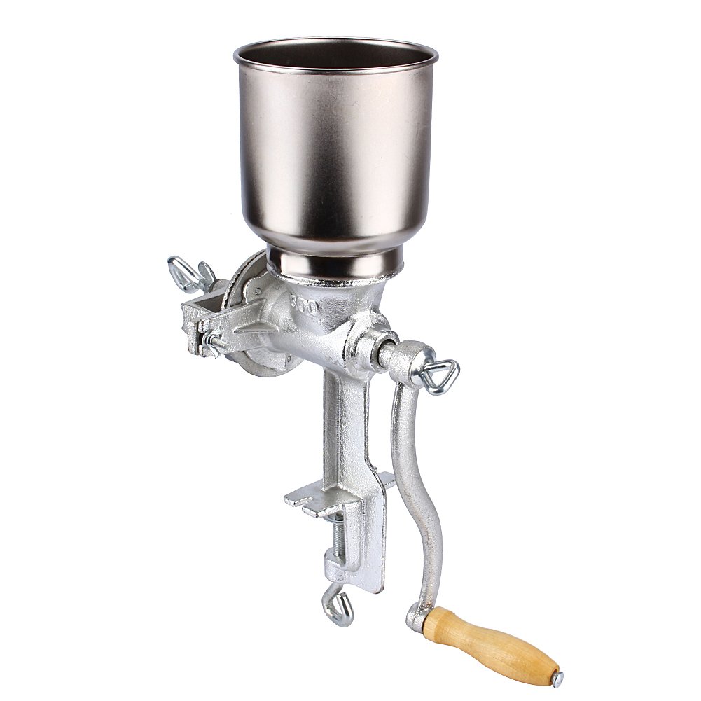 Restokki Hand Crank Grain Mill - Stainless Steel Manual Corn, Nut & Flour Grinder for Kitchen - Perfect for Freshly Ground Coffee, Baking & Healthy Food Prep at Home