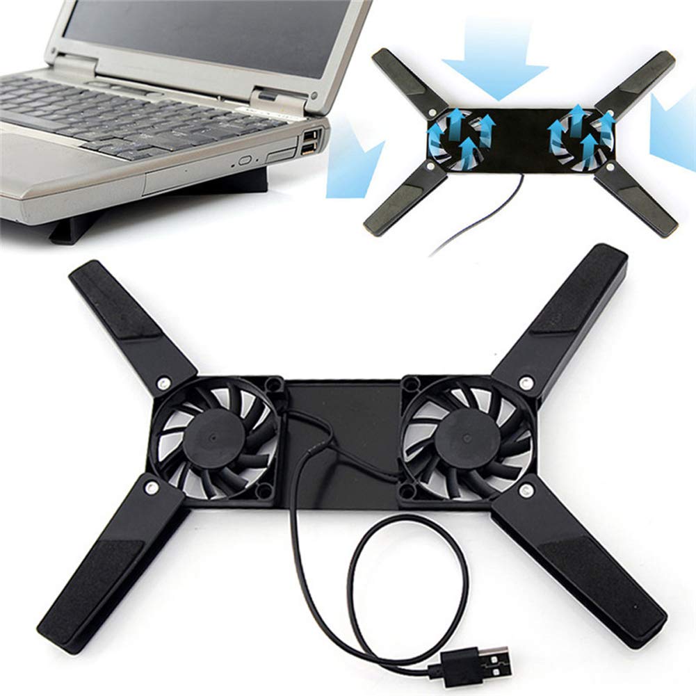 Portable Foldable Laptop Cooling Stand with USB Fan - Adjustable Ergonomic Notebook Cooler for Heat Dissipation | Perfect for Gaming, Office Work & Home Use