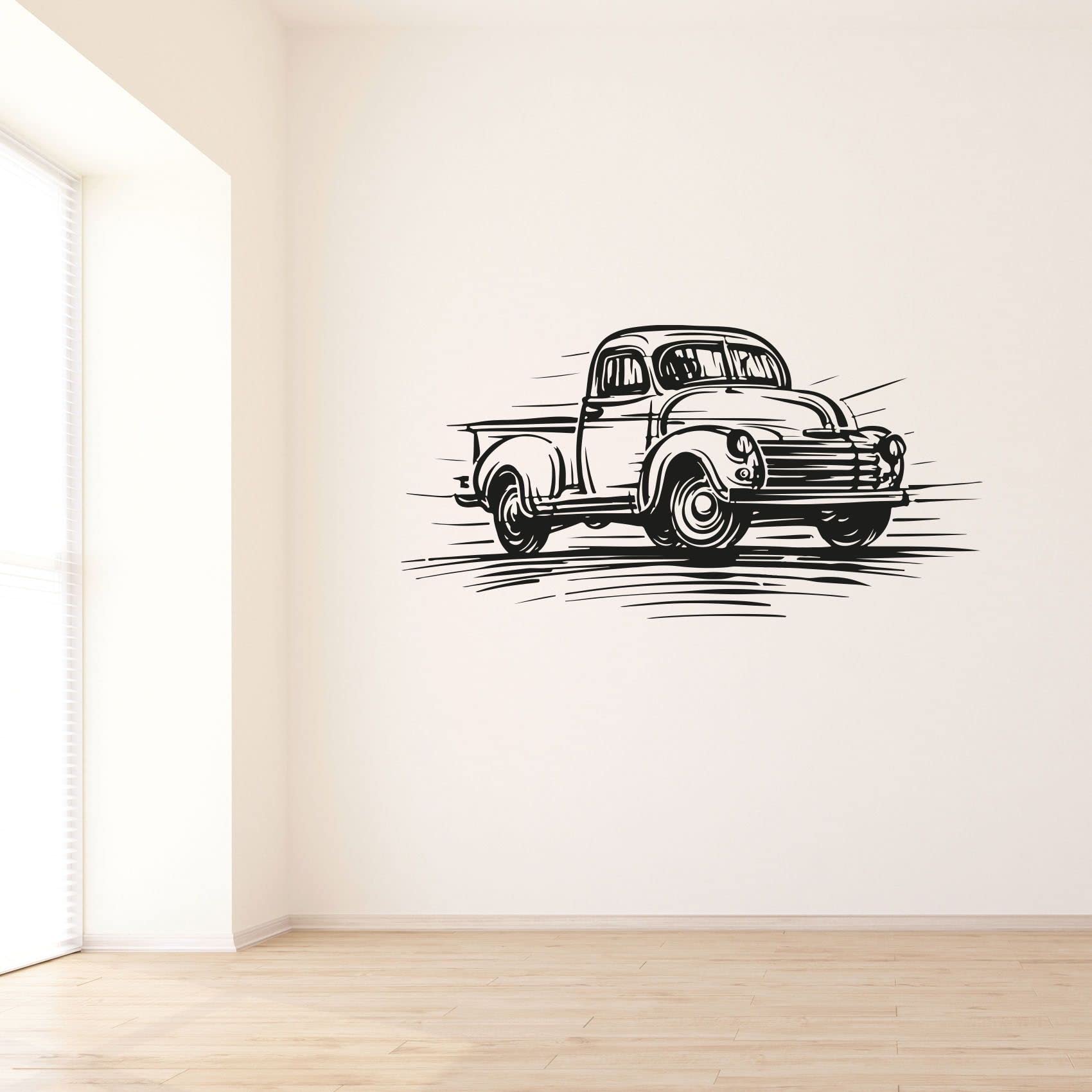 Monster Truck Toy Vehicle Wall Decal - 20x30 Inch Vinyl Sticker for Kids Room, Bedroom, Nursery & Kindergarten Decor - Fun Car, Truck & Wheel Themed Wall Art for Boys & Girls - Perfect for Home, Playroom & Classroom Decoration