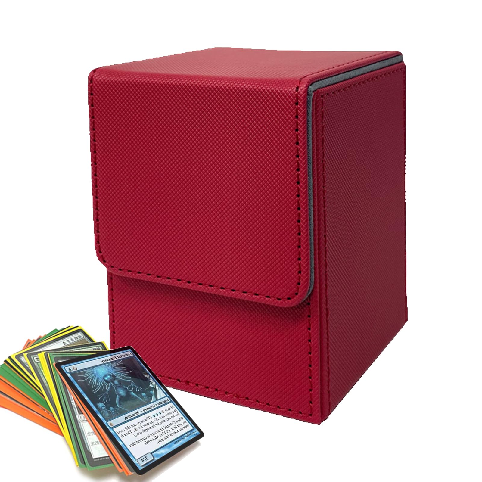 Premium PU Leather Magnetic Card Game Box Case - Secure Storage & Quick Organization for Trading Cards, MTG, Pokemon, Yu-Gi-Oh - Perfect for Travel, Home & Game Nights