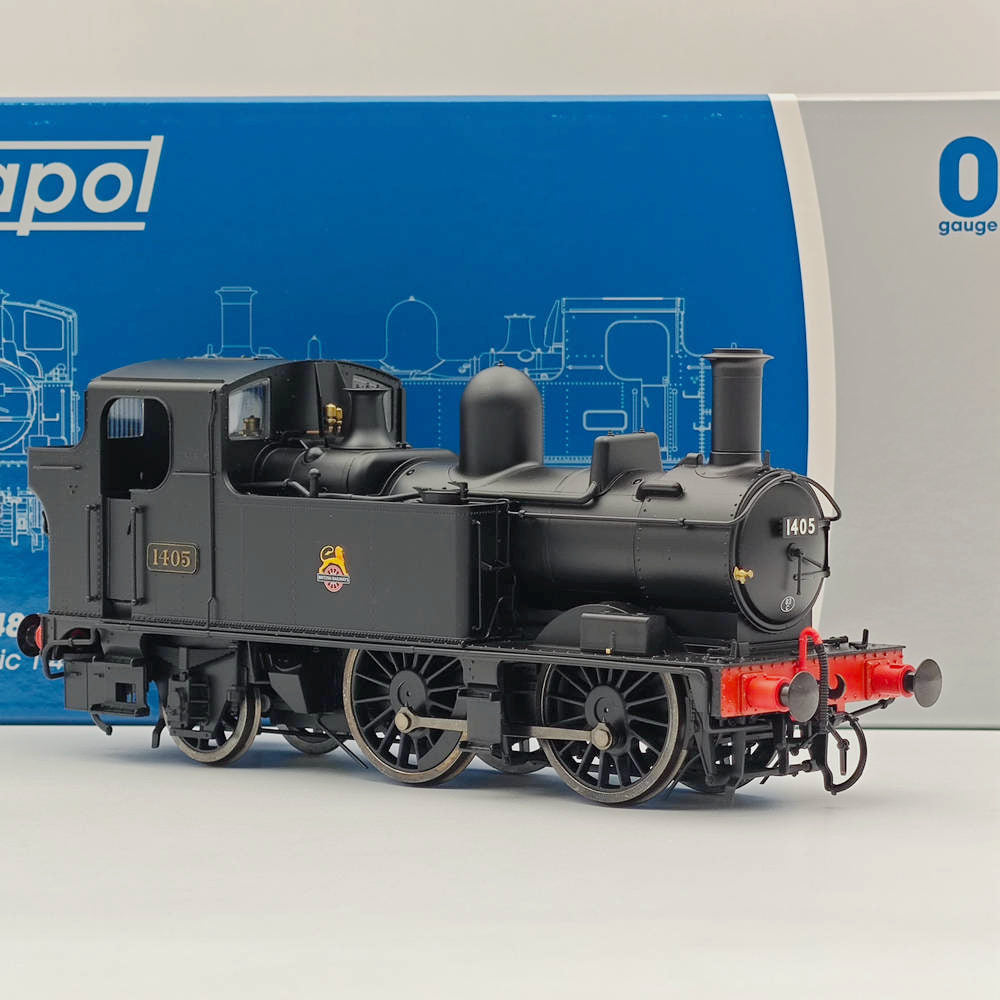 Dapol 7s 006 021 O Gauge 14xx Class BR Early Crest Black 1405 21DCC Model Train Locomotive - Perfect for Collectors, Railway Enthusiasts & Model Train Layouts