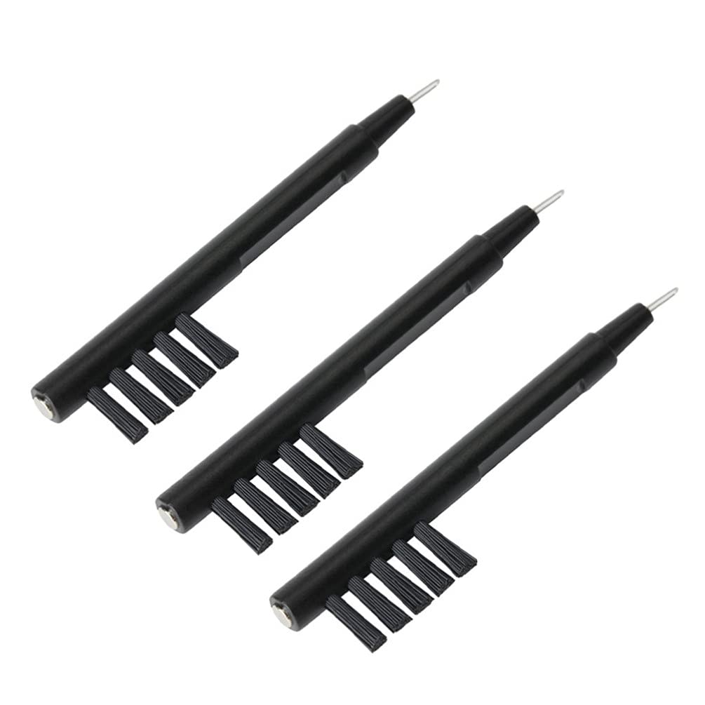 EXCEART 12-Piece Cleaning Brushes Set with Wax Loop and Magnet for Jewelry, Watches, Eyeglasses - Black - Perfect for Home, Office, and Travel Use