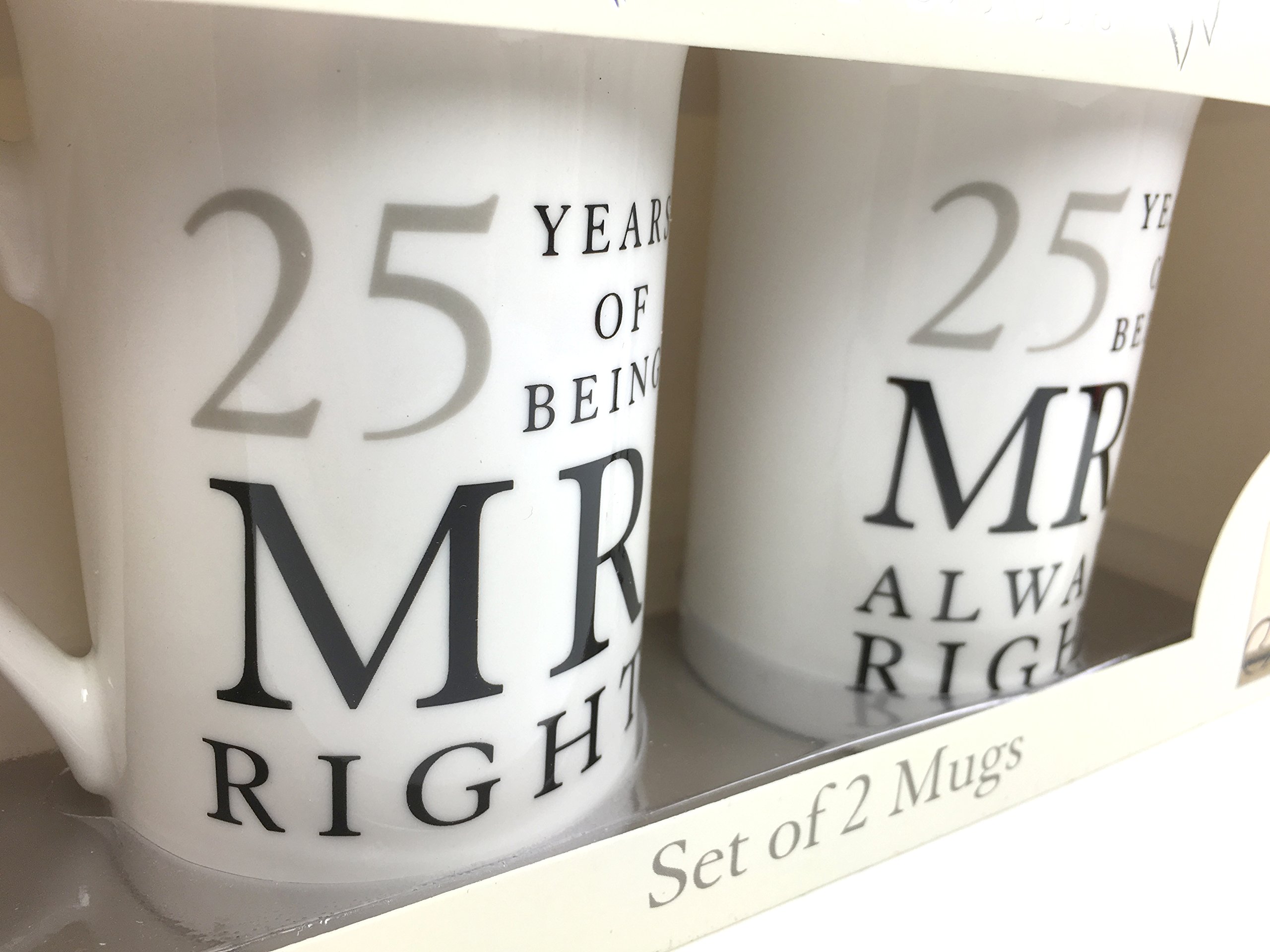 25th Silver Wedding Anniversary Gift Set - Elegant Pair of Silver-Plated Mugs for Couples | Perfect for Coffee, Tea & Romantic Celebrations