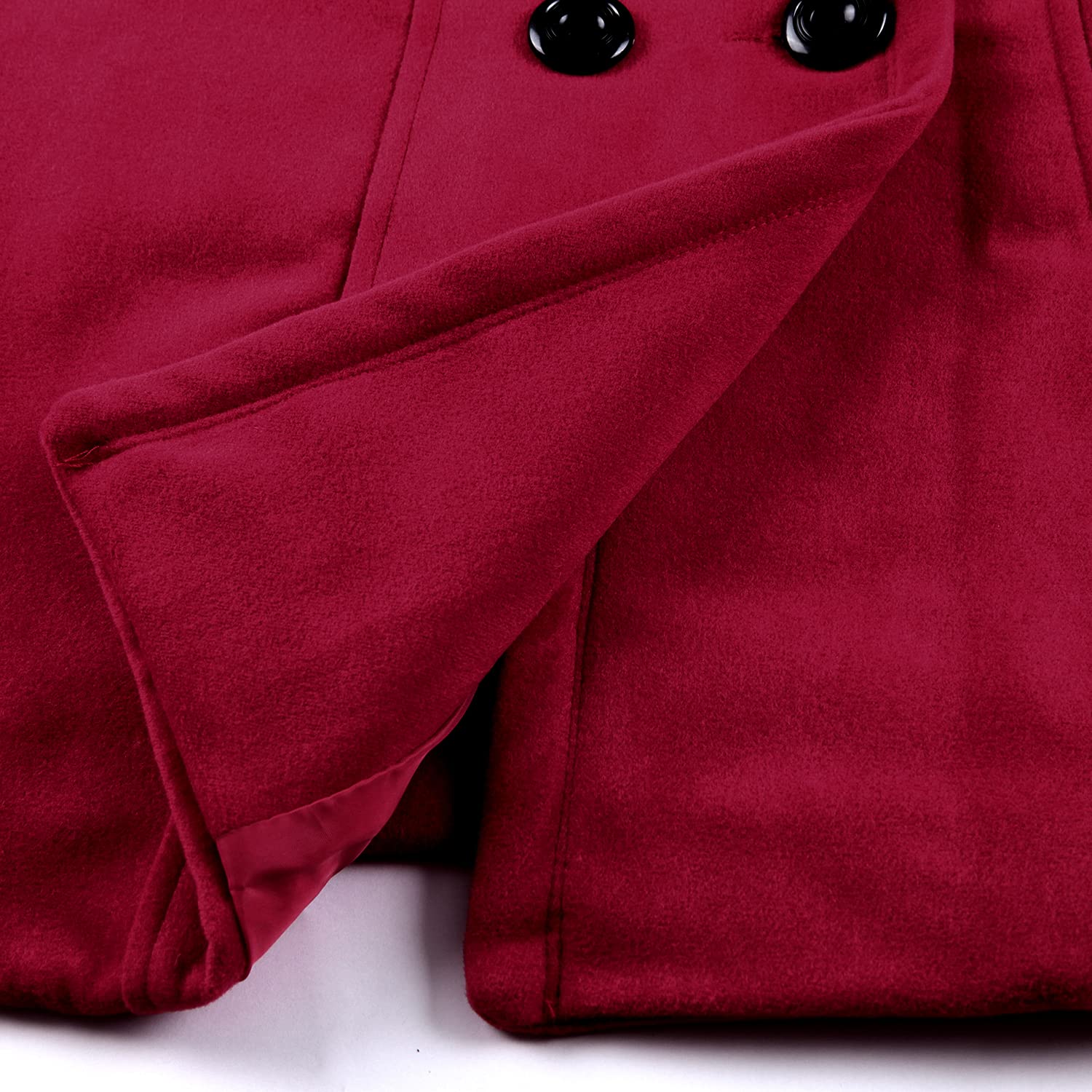 Women's Double Breasted Wool Blend Jacket - Vintage Lapel Trench Coat with Belt | Warm Winter Outerwear for Office, Dating & Casual Wear