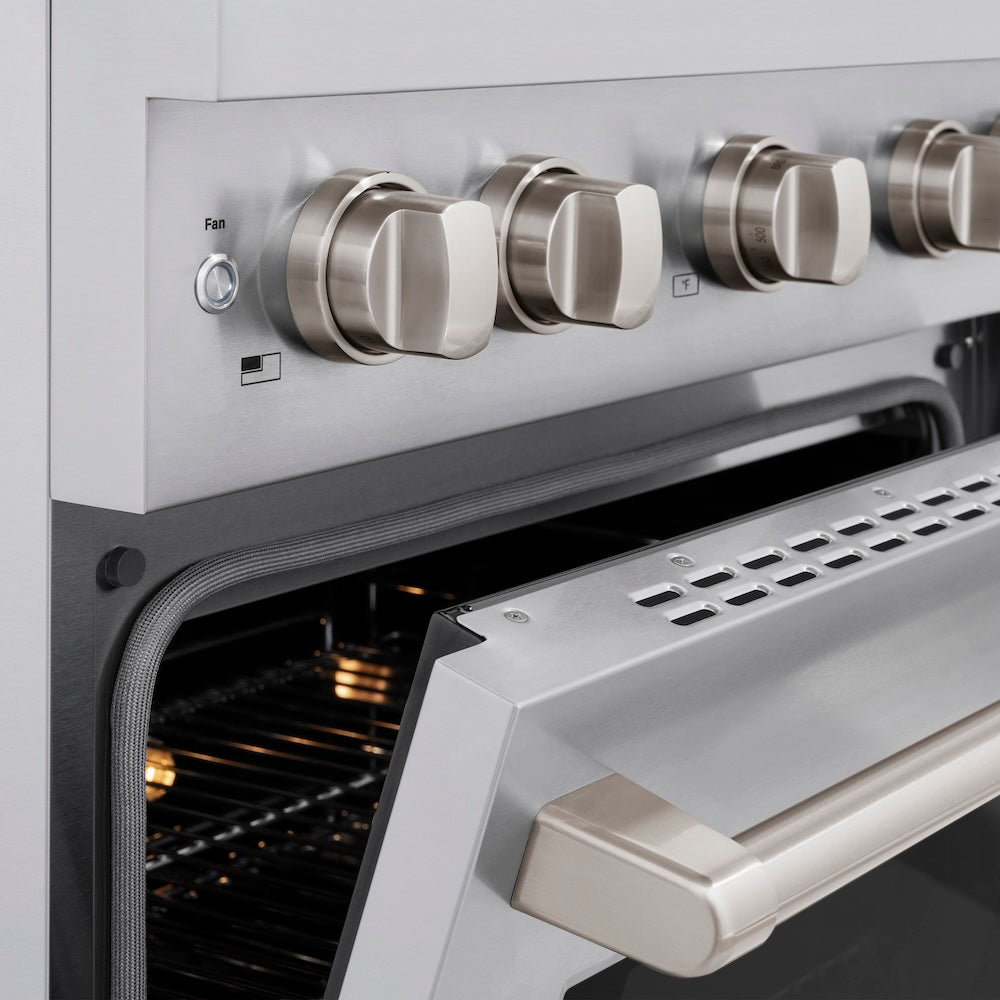 ZLINE 30 Inch Stainless Steel Gas Range Kitchen Package with Convertible Vent Hood & Tall Tub Dishwasher (3KP SGRRH30 DWV) - Perfect for Modern Home Cooking & Entertaining