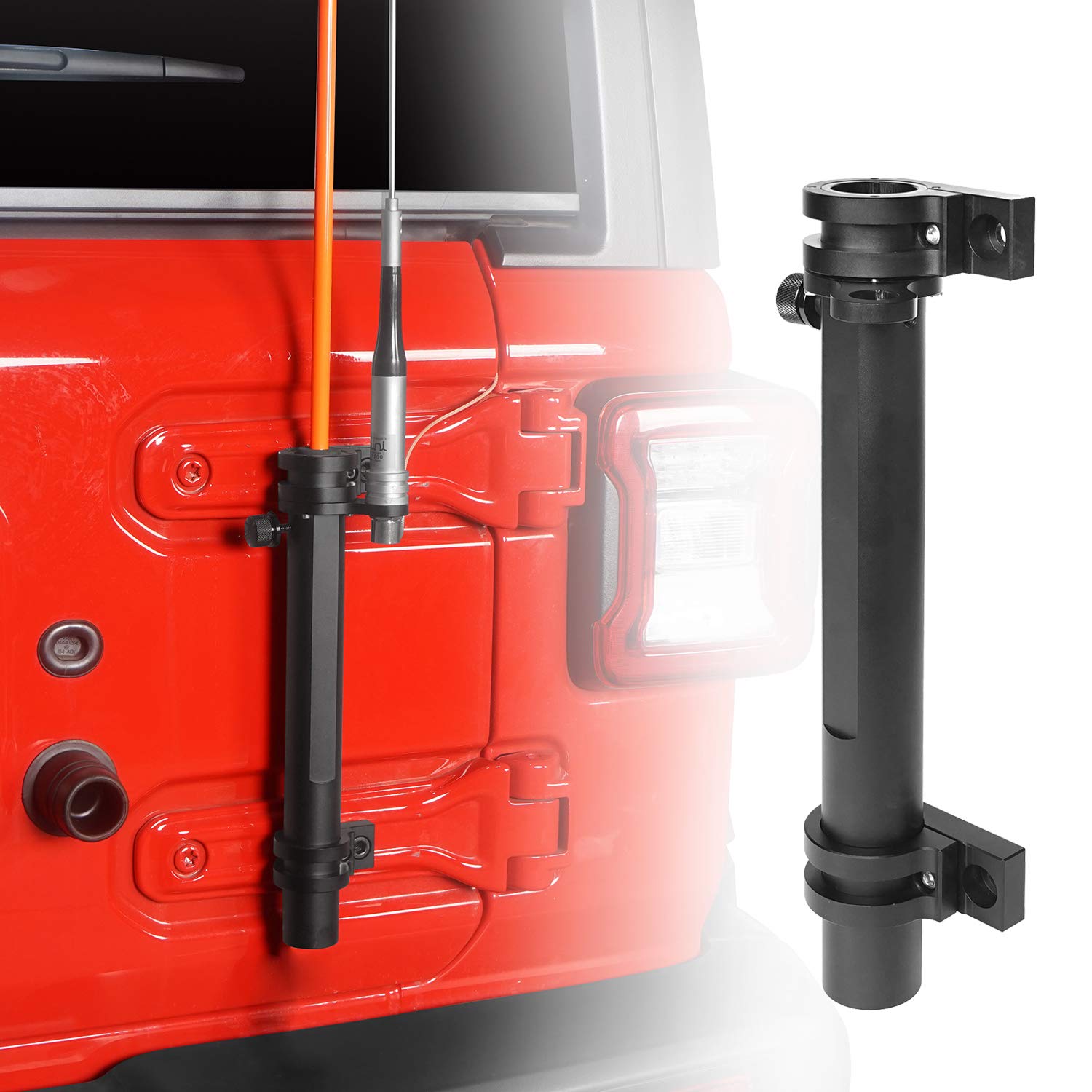 Hooke Road Jeep Wrangler JL Antenna Mount & Tailgate Hinge Flag Mount - Compatible with 2018-2025 Jeep Wrangler JL - Perfect for Off-Roading, Overlanding & 4x4 Adventures