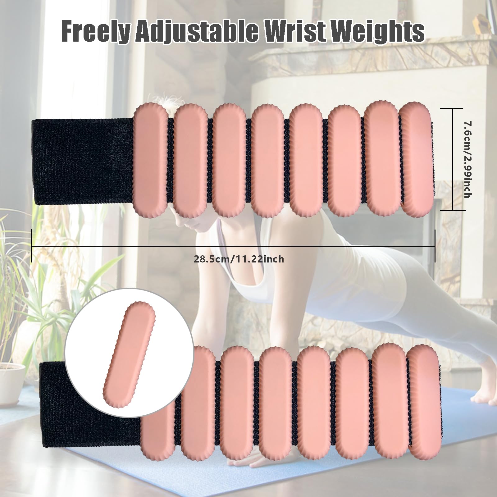 Adjustable Ankle Weights for Women & Men - 2-Pack (1LB Each) - Wrist Weights for Home Gym, Walking, Running, Travel - Ideal for Pilates, Yoga, Barre & Strength Training - Enhance Workouts Anywhere