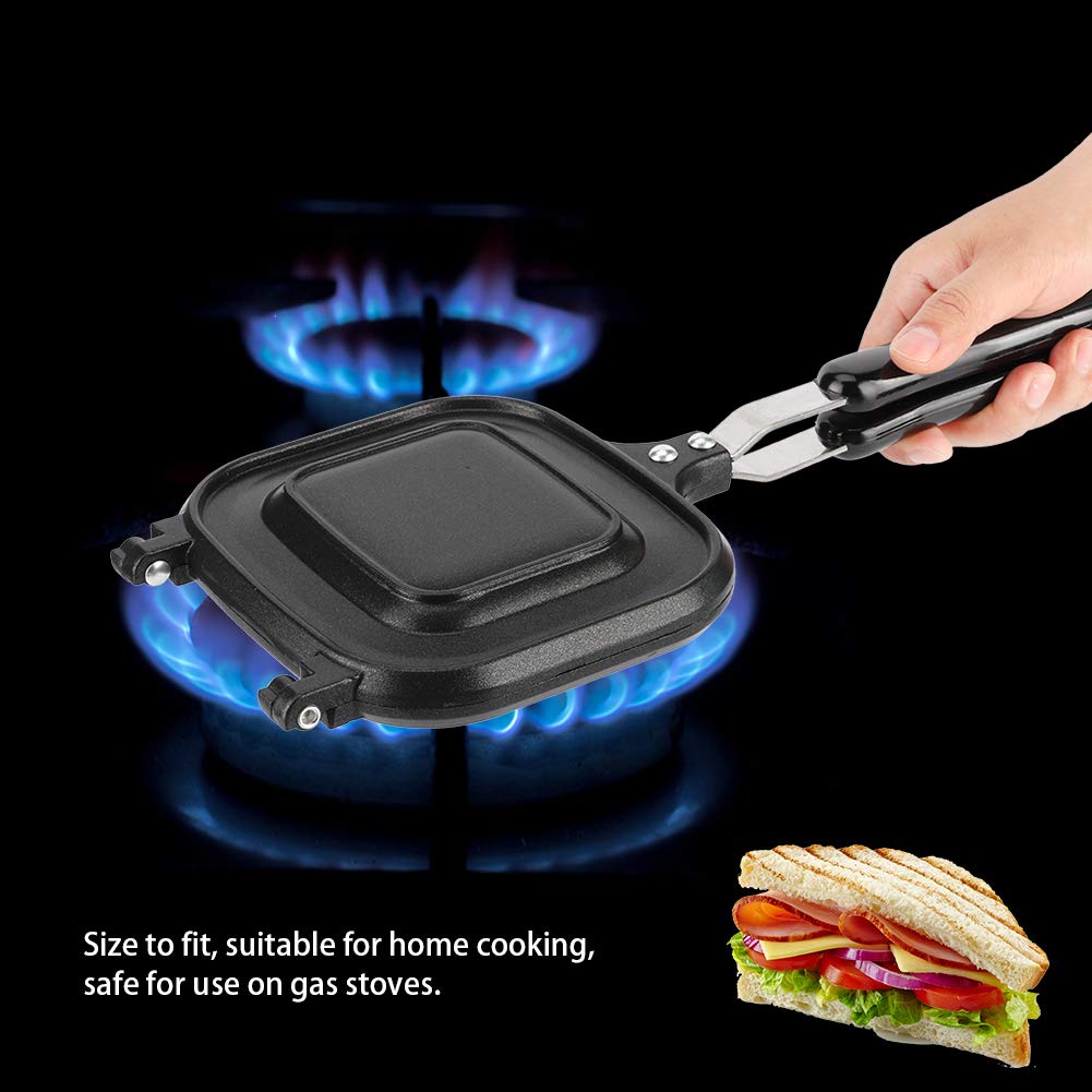**Double-Sided Non-Stick Frying Pan & Sandwich Toaster - Foldable Breakfast Maker for Pancakes, Omelettes, Waffles & Toast - Perfect for Quick Breakfasts, Camping & Small Kitchens**
