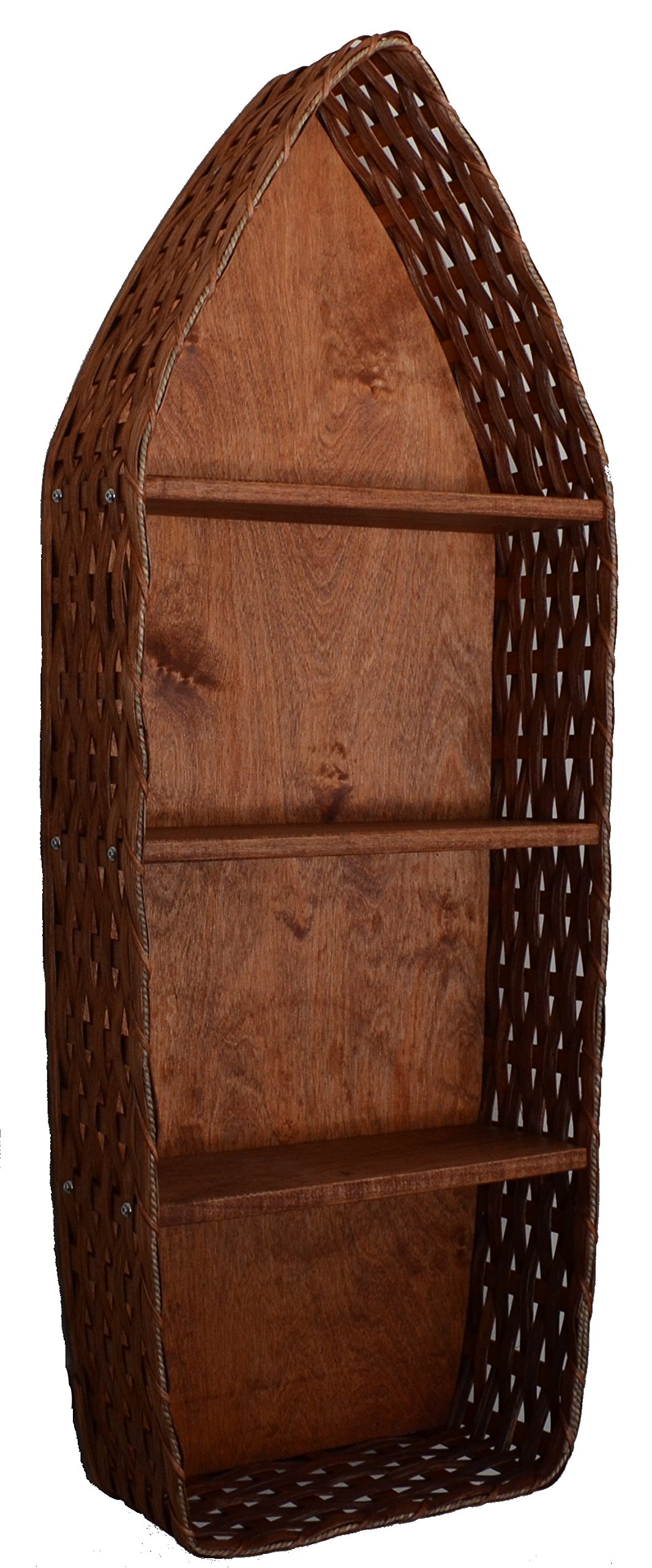 Handmade Amish Nautical Boat Shelf - Large Decorative Wooden Basket Shelf for Coastal Home Decor | Perfect Rustic Wall Storage for Bathroom, Kitchen or Living Room | Unique Nautical Gift Idea for Housewarming or Wedding