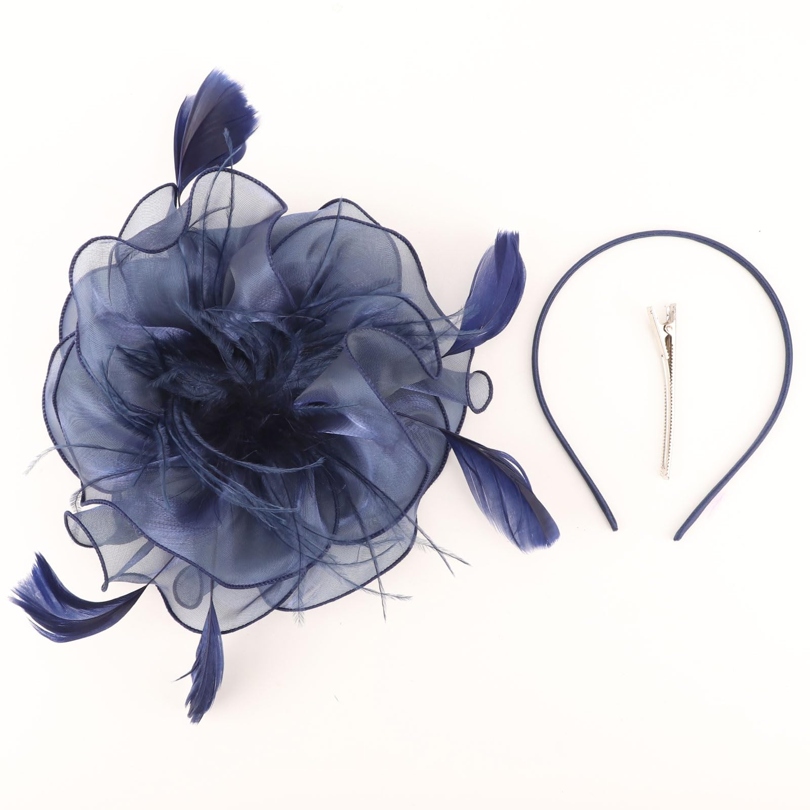 Elegant Women's Kentucky Derby Fascinator Hats with Flower, Headband & Clip - Tea Party Headwear for Women & Girls - Perfect for Weddings, Races & Special Events
