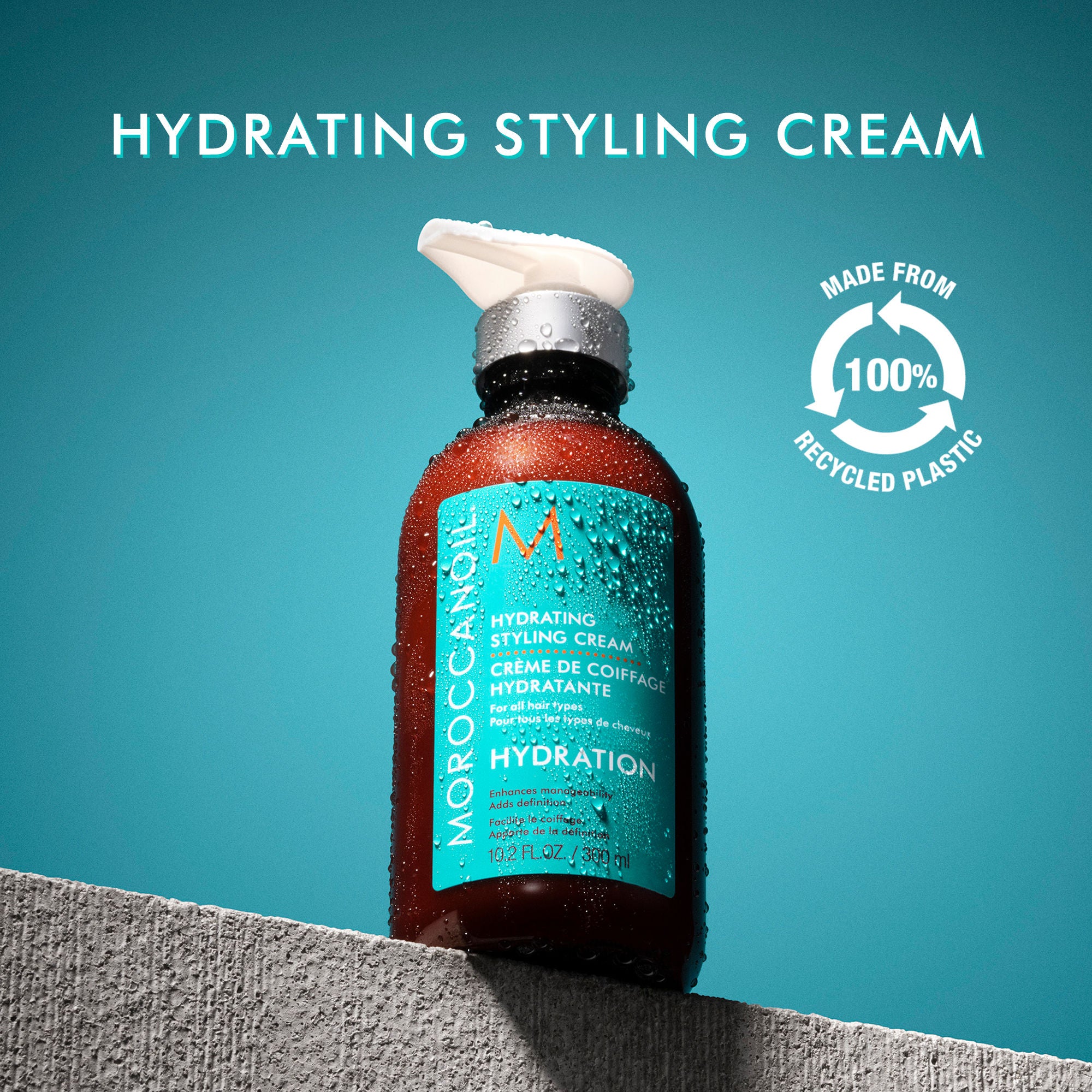 Hydrating Styling Cream for Curly Hair - Moisturizing Leave-In Conditioner with Argan Oil - Perfect for Daily Frizz Control & Defined Curls at Home or Salon