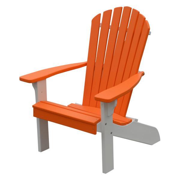 Premium Poly Fanback Adirondack Chair - Weather-Resistant Outdoor Patio Furniture with White Frame - Perfect for Garden, Poolside & Backyard Relaxation