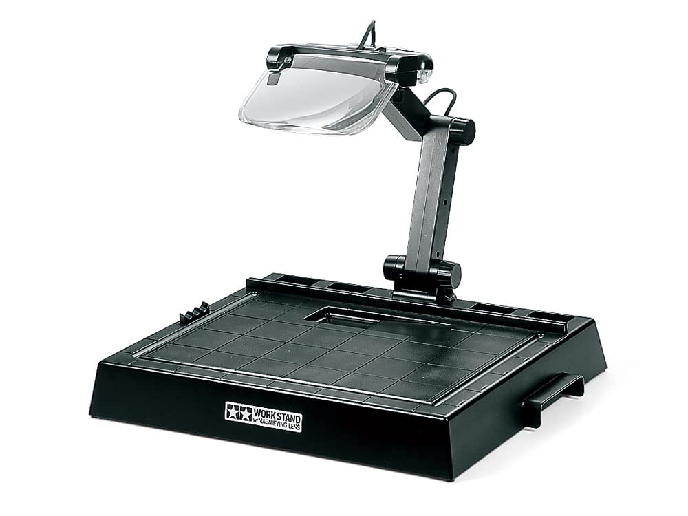Tamiya 74064 Professional Model Workstation with Magnifying Lens - Perfect for Hobbyists, Miniature Painting & Detailed Model Building