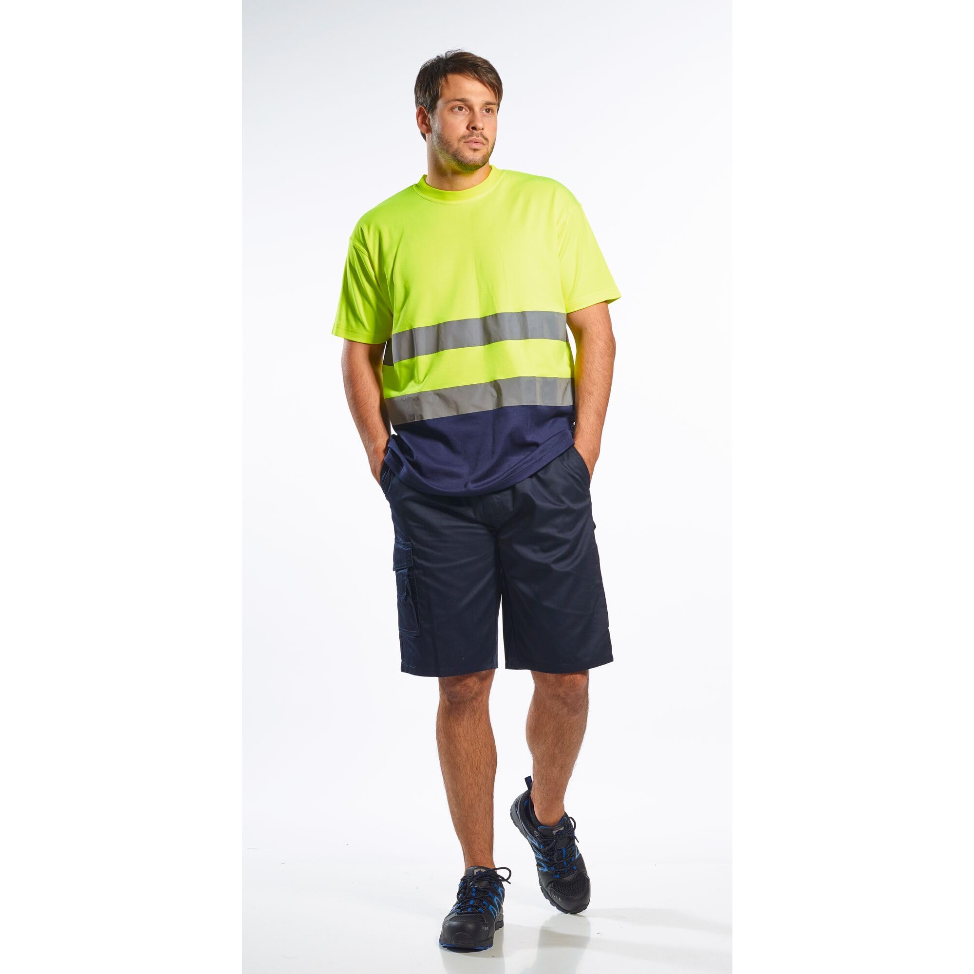 Portwest Men's Cargo Shorts - Durable Work Shorts with Multiple Pockets for Outdoor, Hiking & Construction | Comfortable & Breathable for Summer Wear