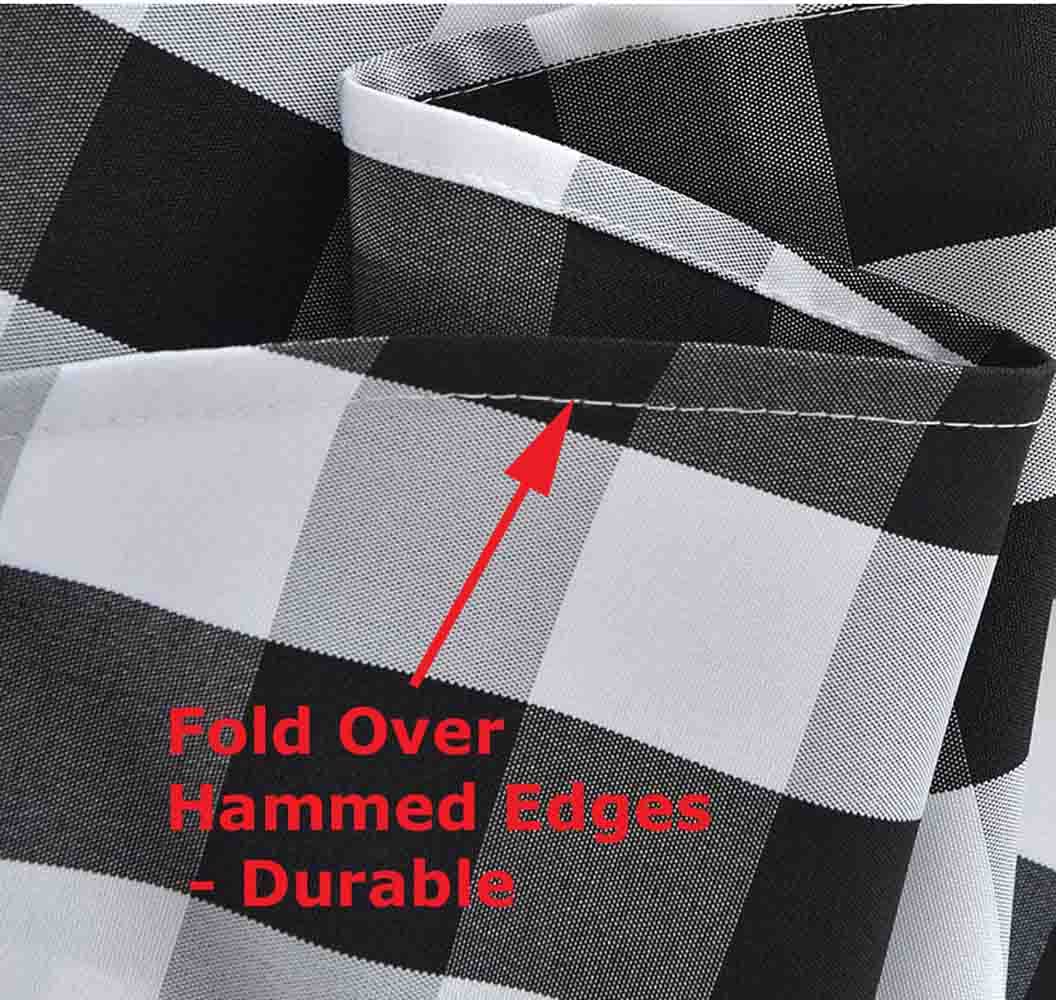 Tektrum 60 Inch Round Waterproof Polyester Tablecloth - Spill Proof, Stain Resistant & Wrinkle Free Checkered Table Cover for Camping, Picnic, Dinner Party, Restaurant (Black & White) - Perfect for Outdoor Events, Family Gatherings and Commercial Use