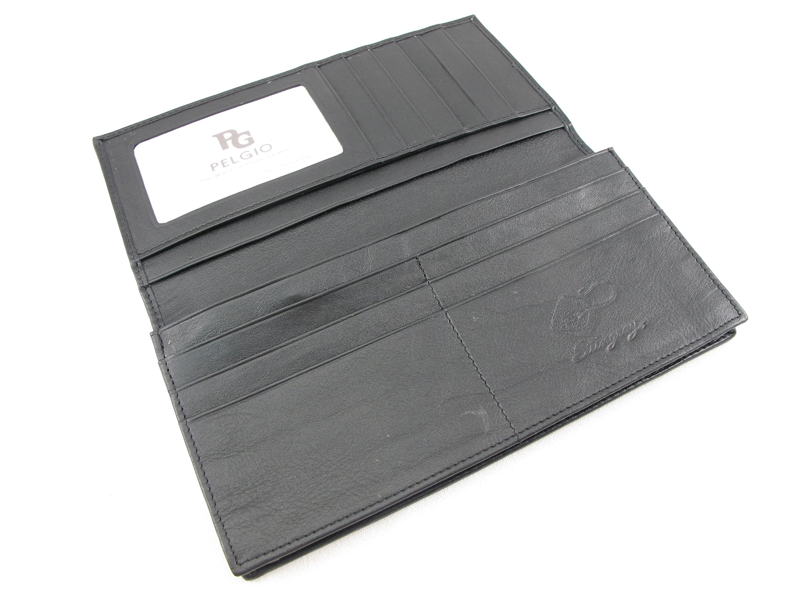 Genuine Crocodile Alligator Hornback Leather Checkbook Wallet for Men - Premium Black Skin Long Bifold Wallet - Perfect for Business, Travel & Everyday Use