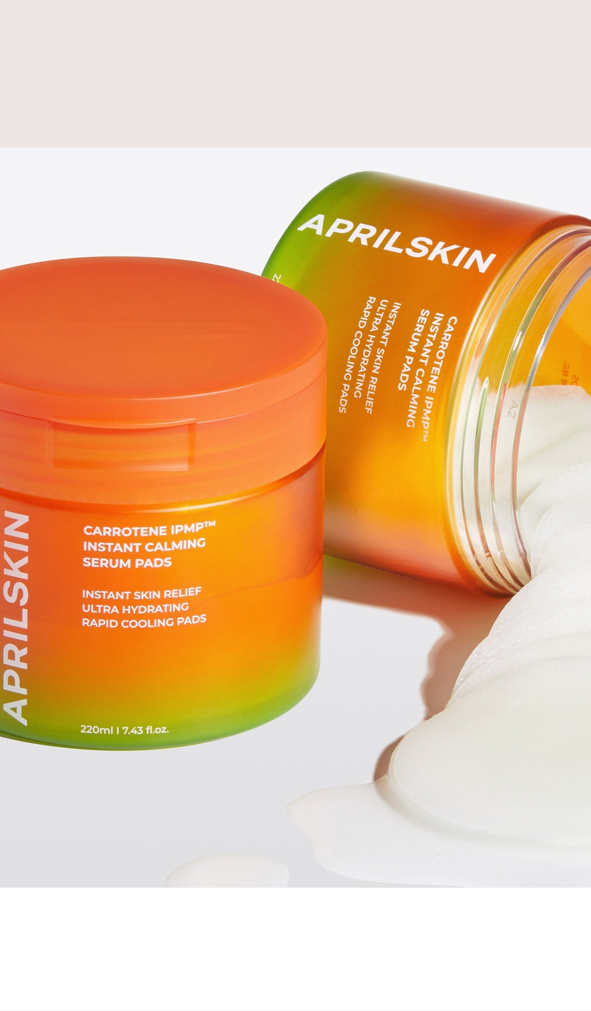AprilSkin Carrotene IPMP Instant Calming Serum Pads - 80 Pads (220ml) for Soothing & Hydrating Sensitive Skin - Perfect for Travel, Daily Skincare & Post-Procedure Care